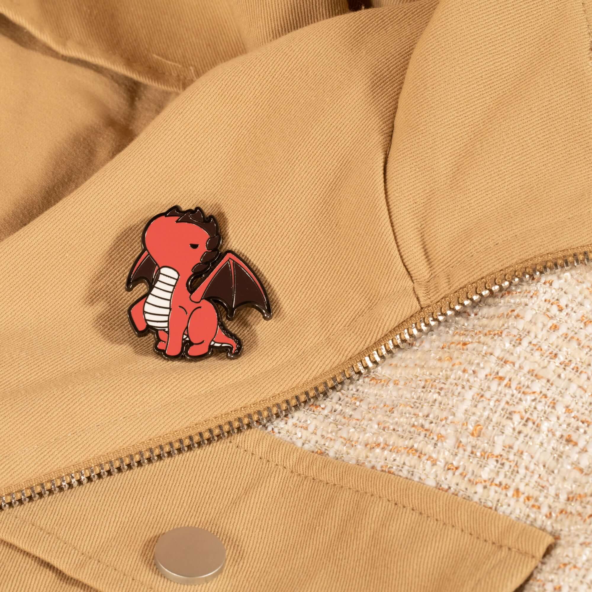 Draggi Enamel Pin - Cute Cartoon Dragon Brooch for Backpacks, Jackets & Hats | Unique Confidence Boosting Accessory for Anime Fans & Pin Collectors