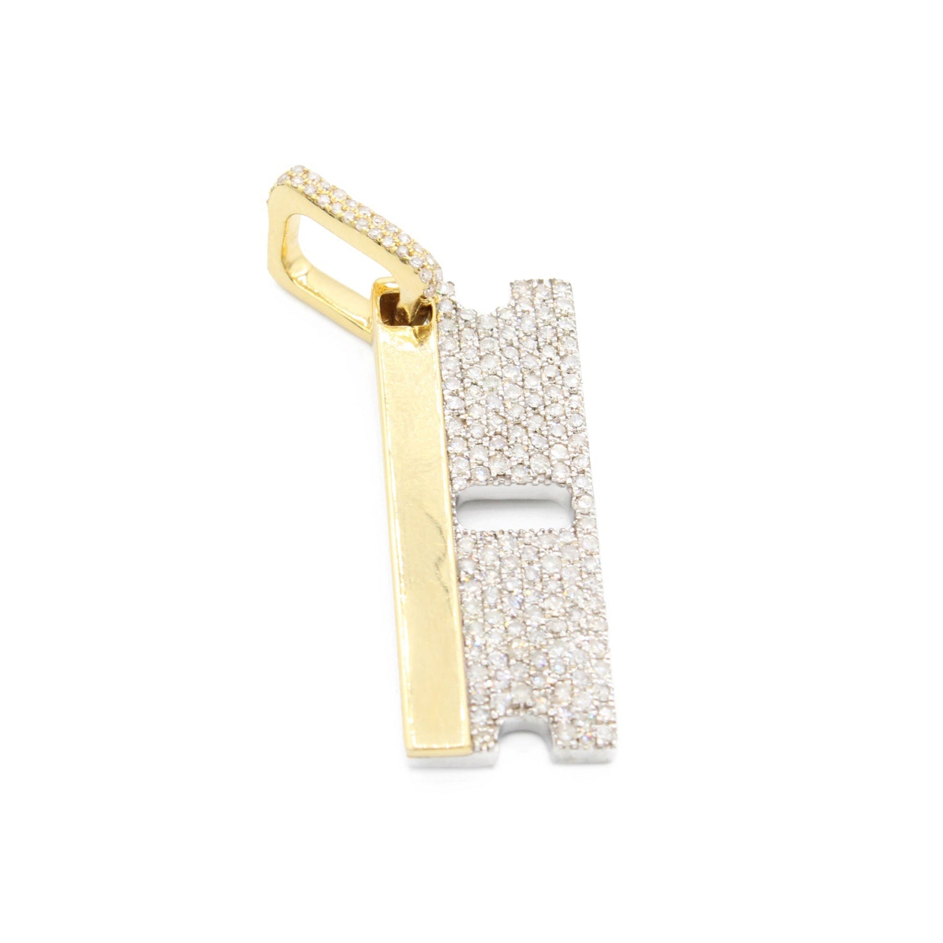 14K Gold Razor Blade Diamond Pendant Necklace for Men - Hip Hop Jewelry Gift for Rappers & Music Lovers - Perfect for Concerts, Parties & Streetwear Fashion