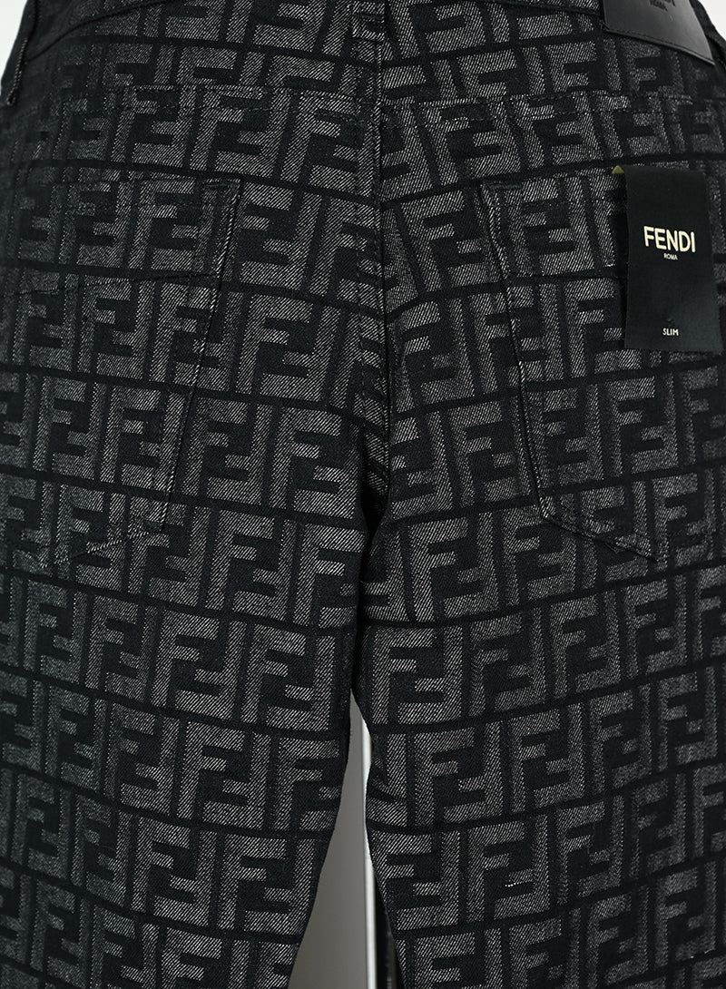 Fendi Zucca Gray and Black Jeans Size 46 - Stylish Designer Denim for Men | Perfect for Casual Outings and Nightlife