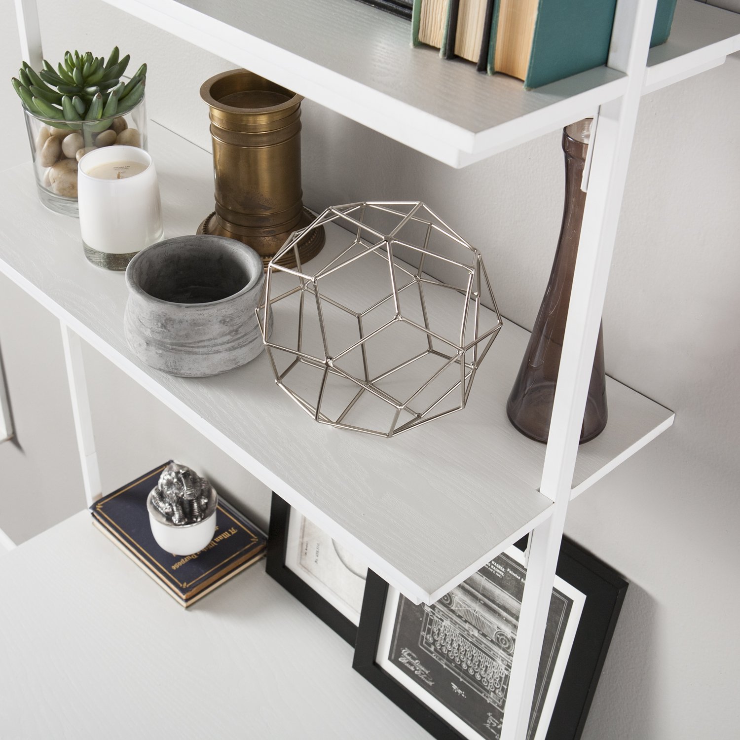 SEI Furniture Haeloen 30 Inch White Wall Mounted Desk - Space Saving Floating Desk for Small Home Office, Dorm Room & Apartment
