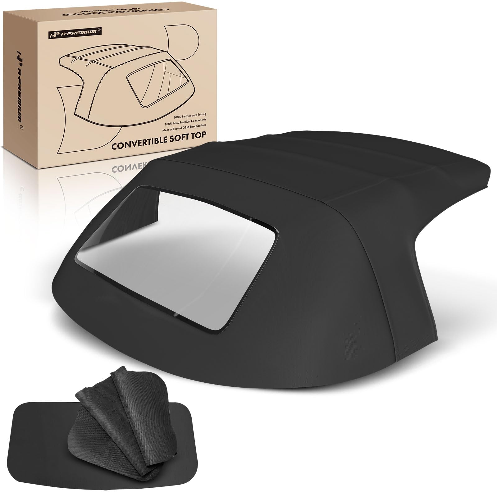Premium Black Convertible Soft Top with Clear Plastic Window for Mazda Miata MX-5 1990-2005 | Replacement Top MA011332 MA13PC | Perfect for Road Trips & Sunny Day Drives
