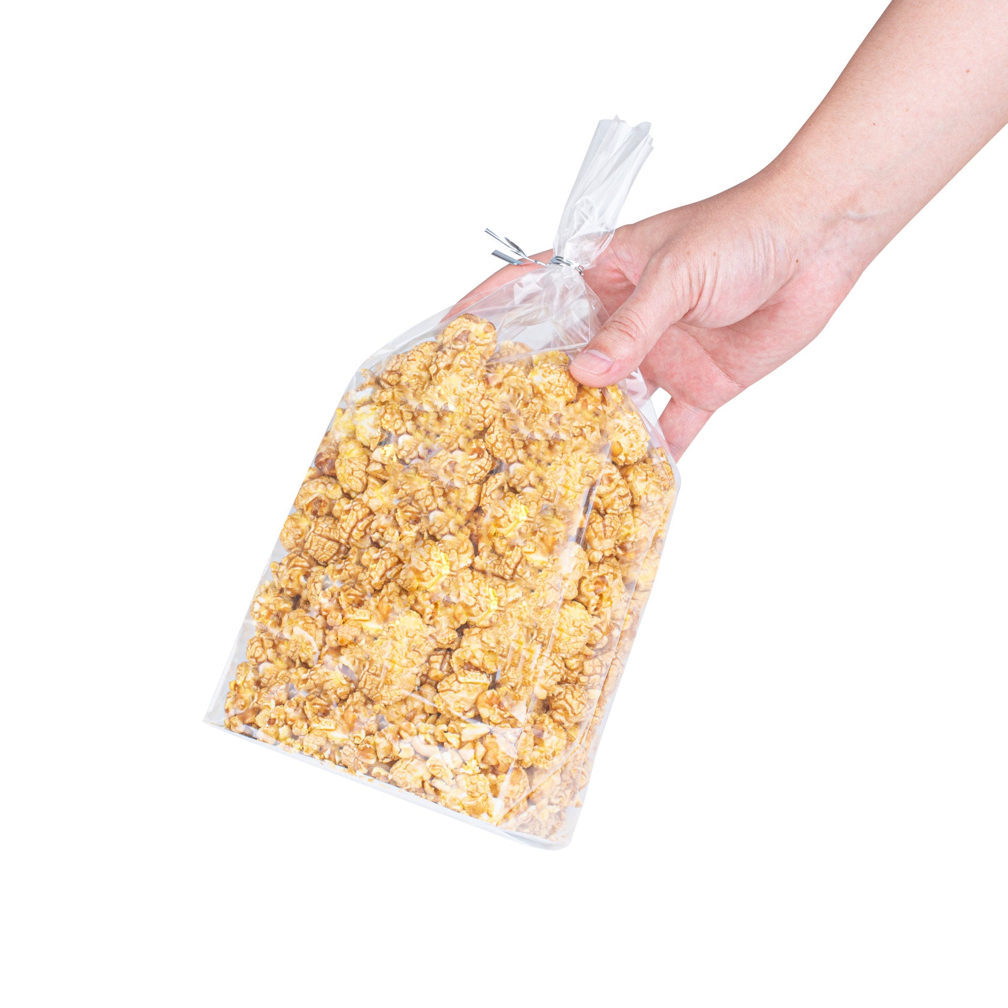 Clear Plastic Gusset Bags with Flat Bottom & Paper Insert - Heat Sealable 5x3x12 Inches - 100 Count Box for Food Packaging, Retail Display & Storage