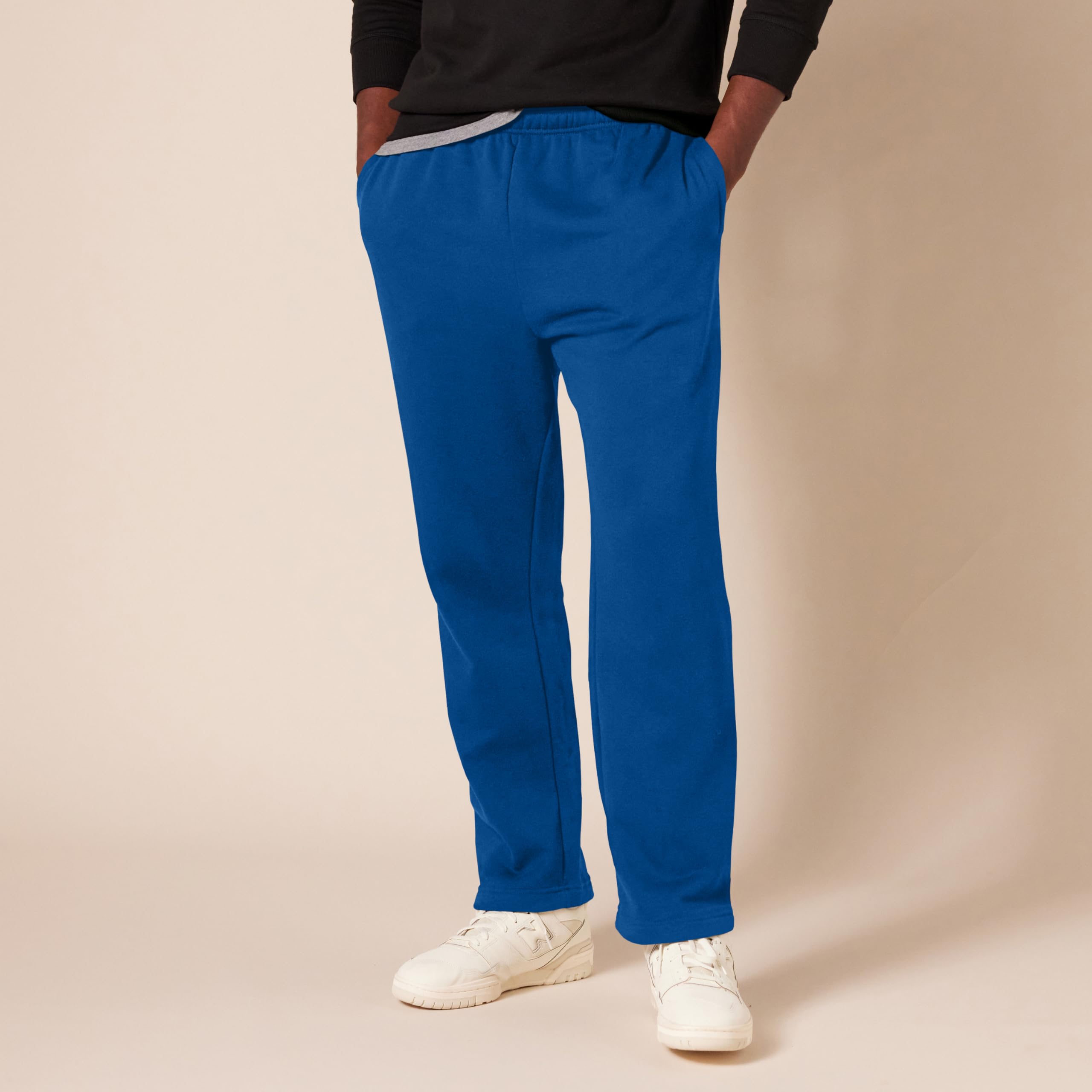 Amazon Essentials Men's Fleece Open Bottom Sweatpants - Comfortable Casual Lounge Pants for Big & Tall Sizes - Perfect for Home Relaxation, Gym Wear & Running Errands