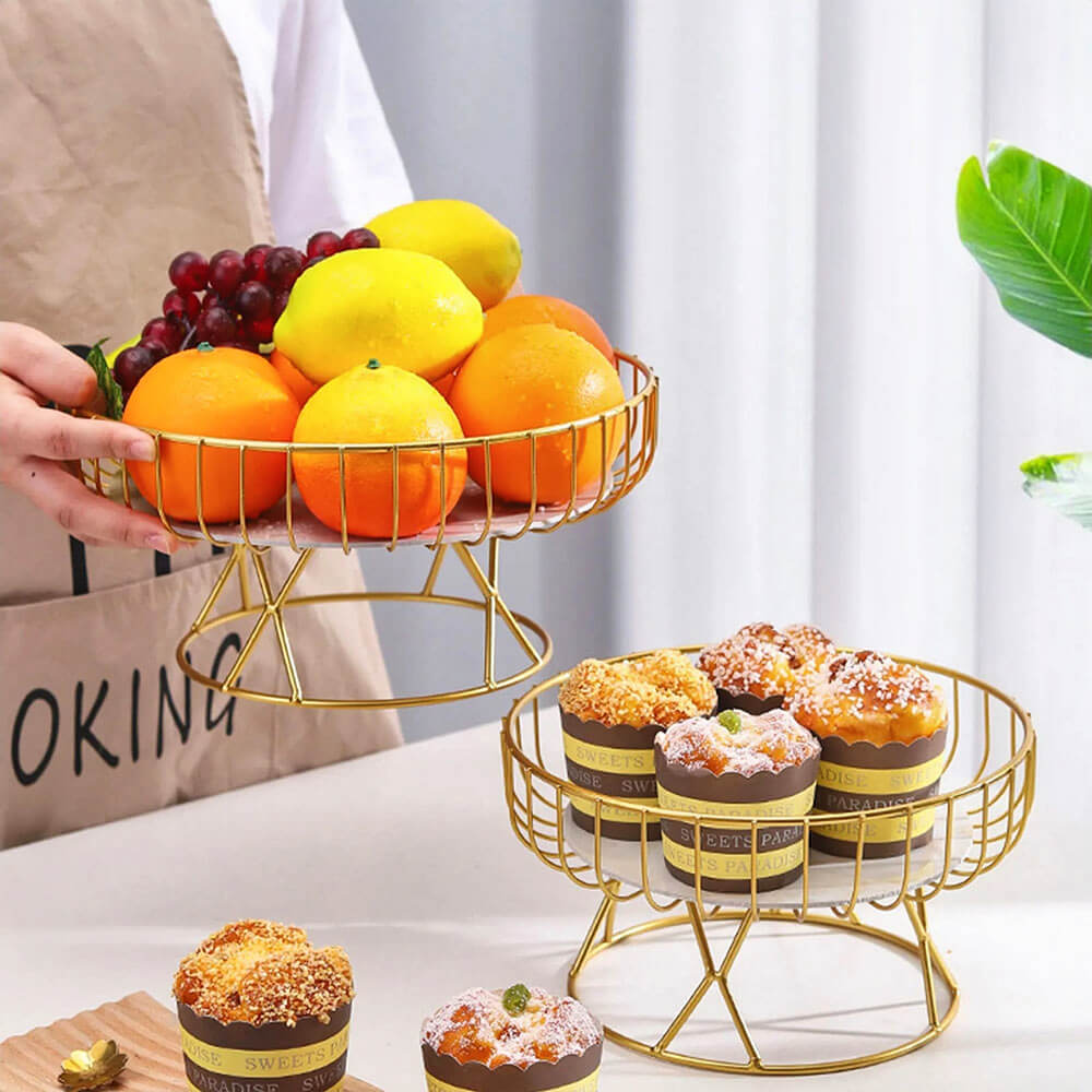 Aloha Pedestal Fruit Bowl - Elegant Ceramic Serving Bowl for Fresh Fruits, Snacks & Centerpiece Decor - Perfect for Dining Table, Kitchen Counter & Party Display