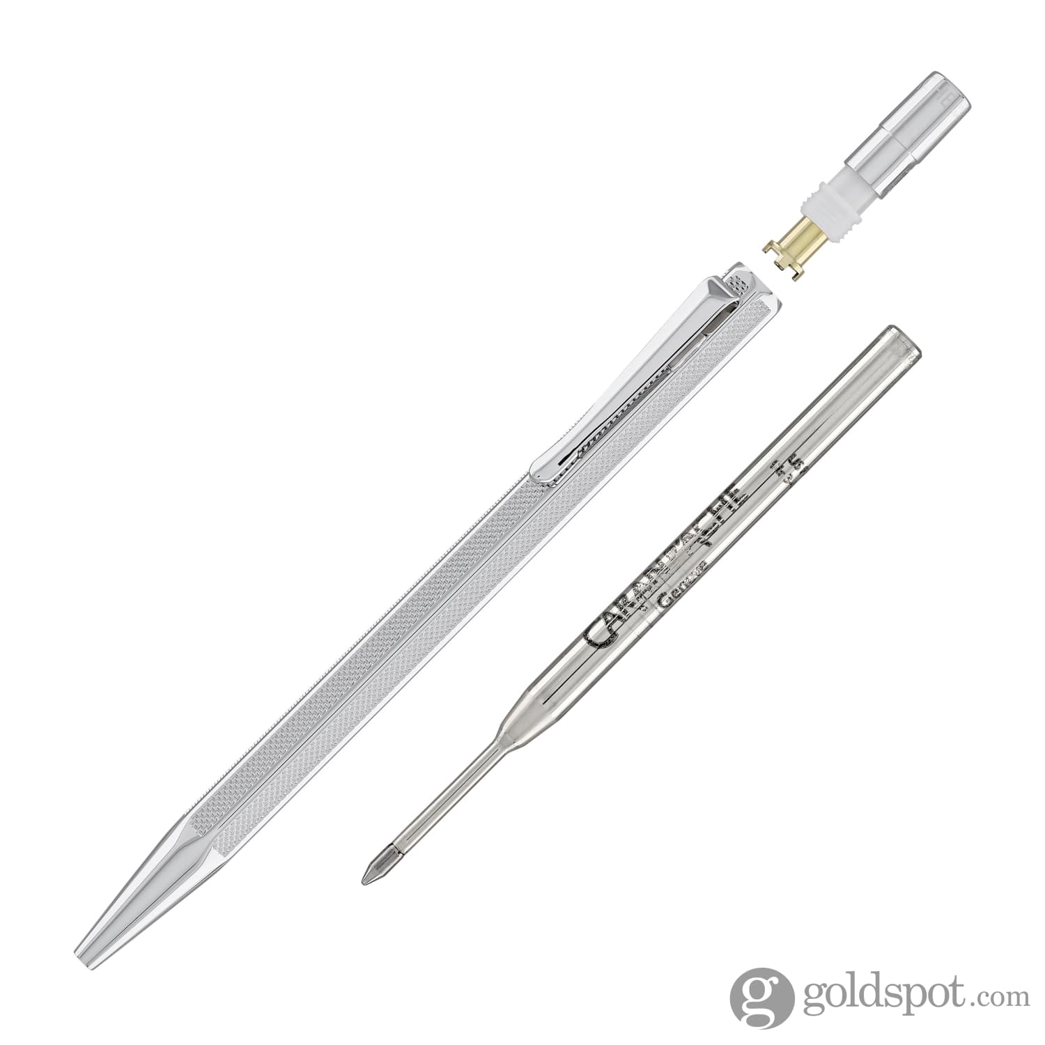 Caran d'Ache Ecridor Ballpoint Pen - Premium Rhodium Plated with Milanese Mesh Design - Luxury Writing Instrument for Business, Gifting & Collectors