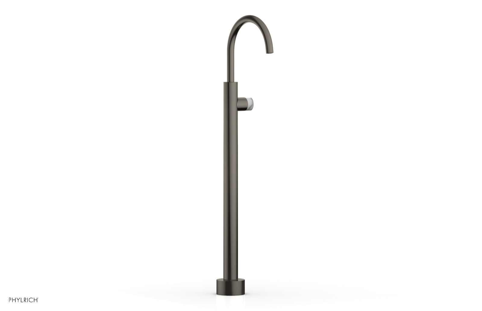 Premium BASIC II Tall Floor Mount Tub Filler with Elegant Marble Handle (Model 230 47 02) - Perfect for Luxury Bathroom Renovations and Spa-Like Bathtub Experiences