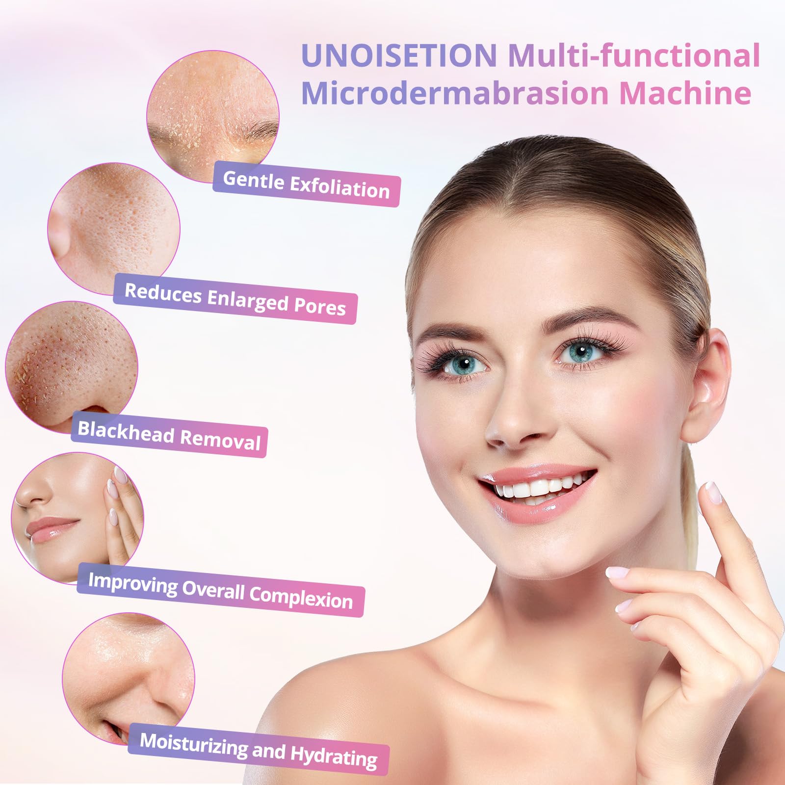 Professional Diamond Microdermabrasion Machine for Face & Body - Salon & Home Use Skin Exfoliation Device - At-Home Spa Treatment for Glowing Skin