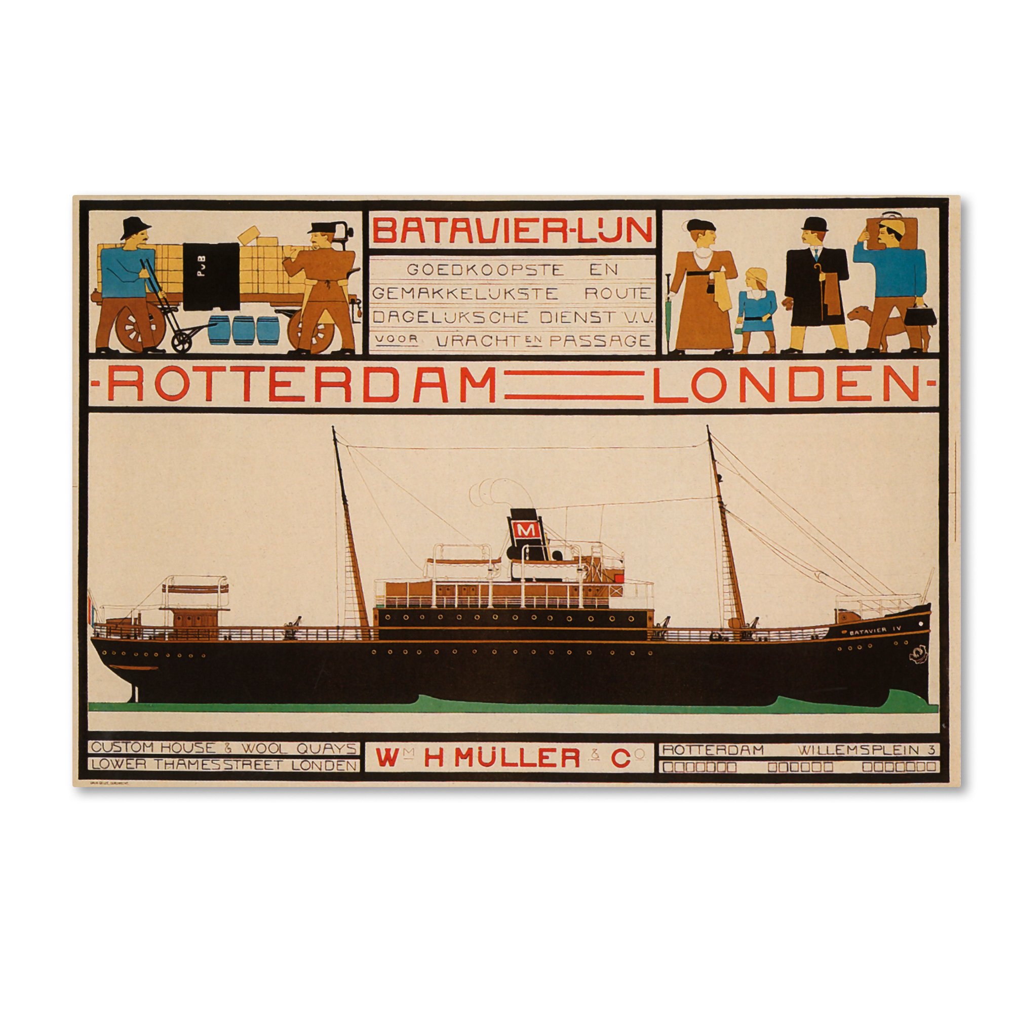 Vintage Rotterdam & London Travel Poster - 30x47 Inch Wall Art for Home, Office & Cafe Decor - Retro Cityscape Print by Vintage Apple Collection