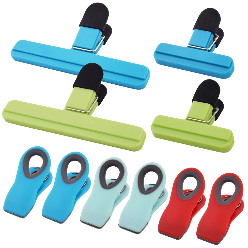 10 Pack Magnetic Chip Bag Clips - Heavy Duty Food Storage Clips for Coffee, Bread, Snacks & More - Colorful Kitchen Organizers for Sealed Freshness (Ideal for Pantry, Picnics & Travel)