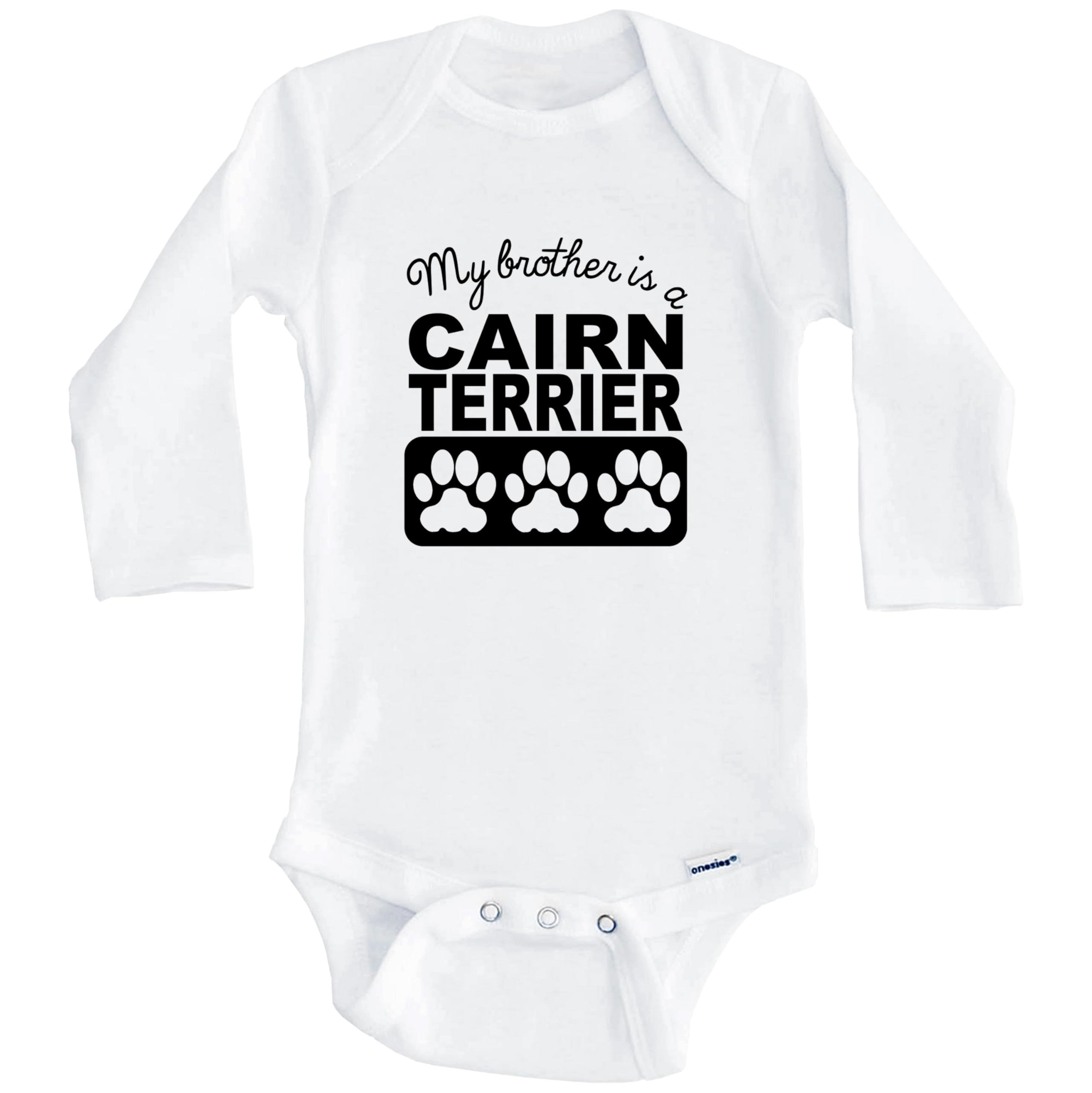 My Brother is A Cairn Terrier Baby Onesie - Soft Long Sleeve Bodysuit for Infants & Toddlers - Perfect for Family Photos, Playdates & Everyday Wear