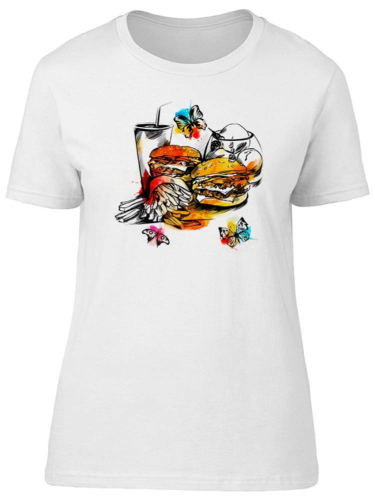 Smartprints Fast Food & Butterflies Graphic T-Shirt for Men | Casual Streetwear & Trendy Outfit Essential