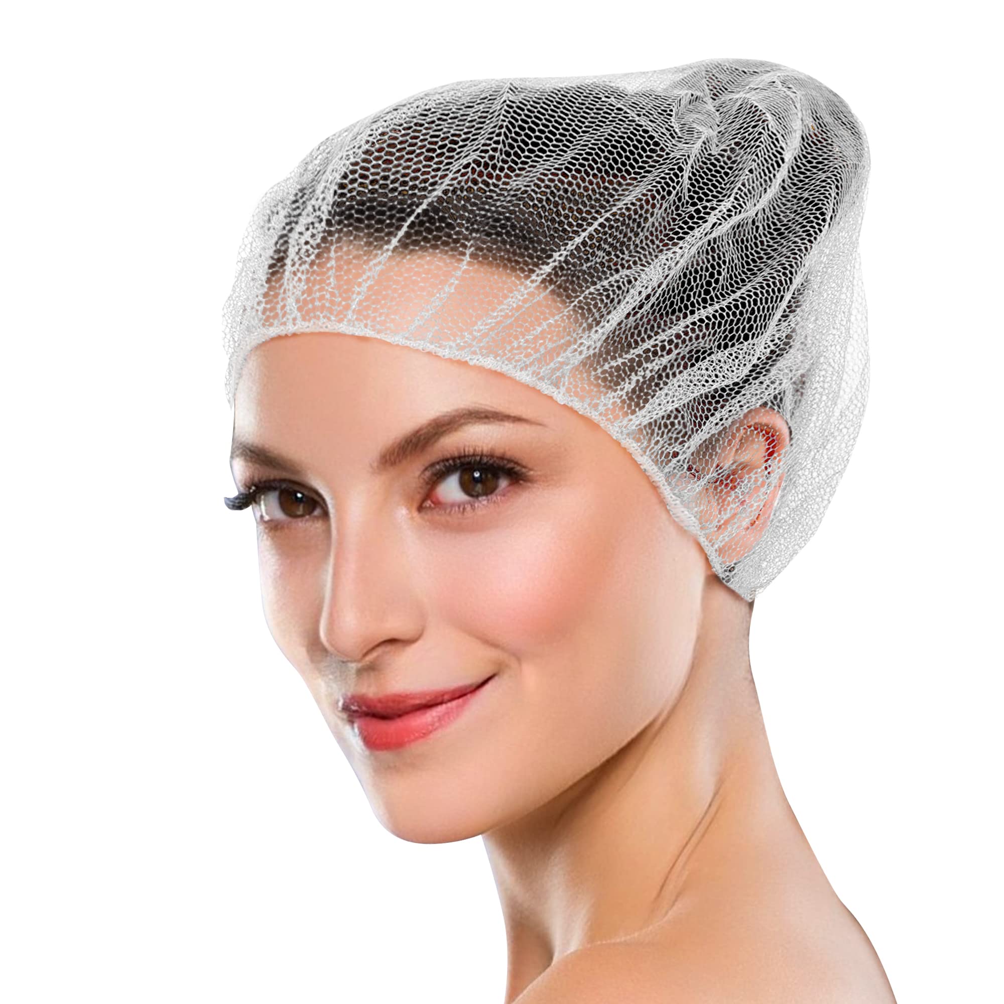 Disposable Hair Nets with Elastic Edge - Micro Nylon Hair Covers for Men & Women - Thin Bouffant Caps for Food Service, Healthcare & Salon Use