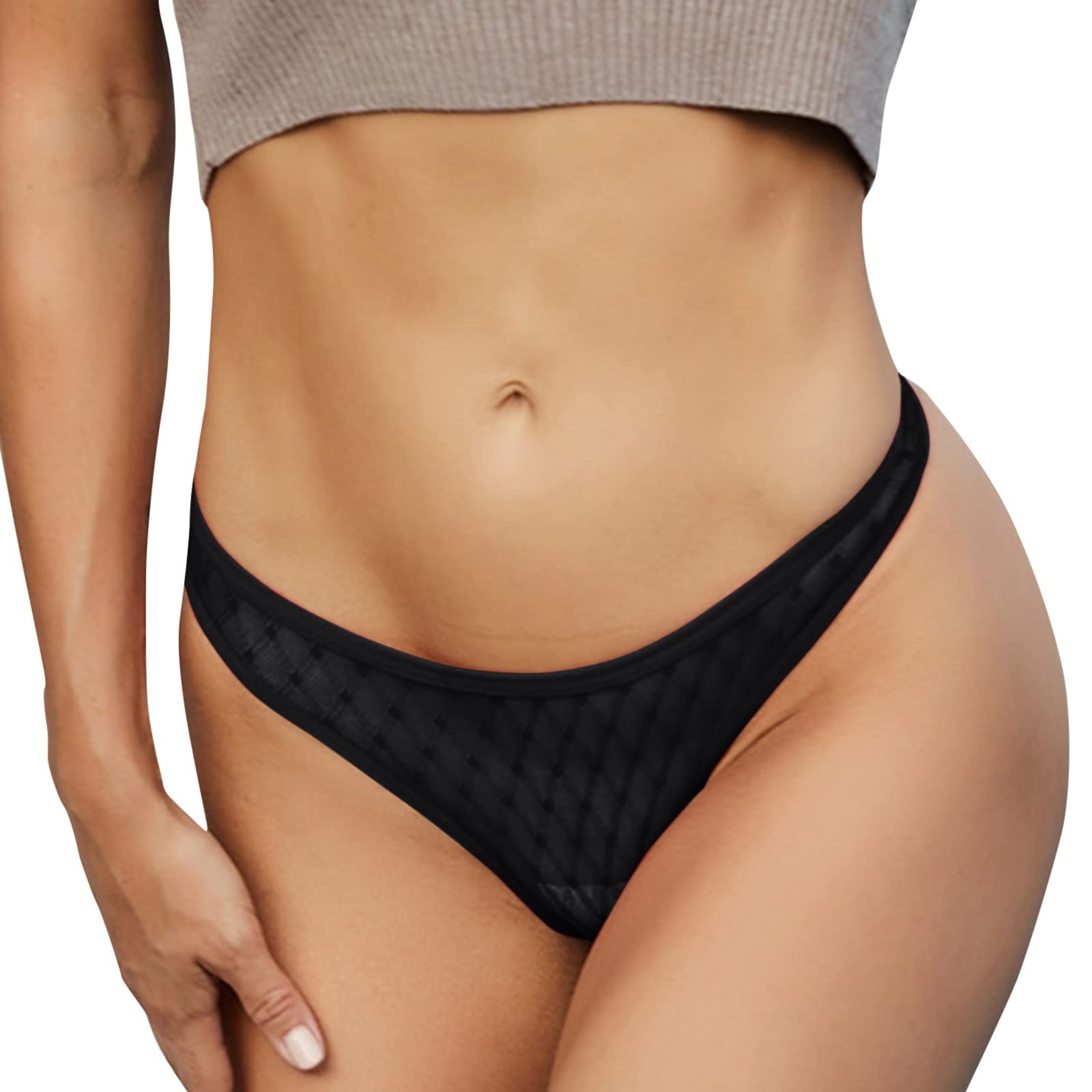 Seamless Women's Bikini Underwear Pack - Sexy Lace Patchwork Thong Panties for Women - Comfortable Lingerie for Everyday Wear & Special Occasions