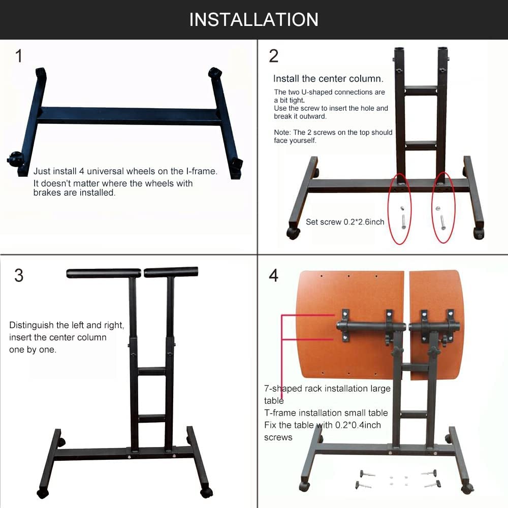 Professional Double Countertop Tattoo Workstation & Hair Salon Rolling Tray - Adjustable Height Mobile Work Station Stand for Tattoo Artists & Hair Stylists - Perfect for Tattoo Parlors, Beauty Salons & Home Studios