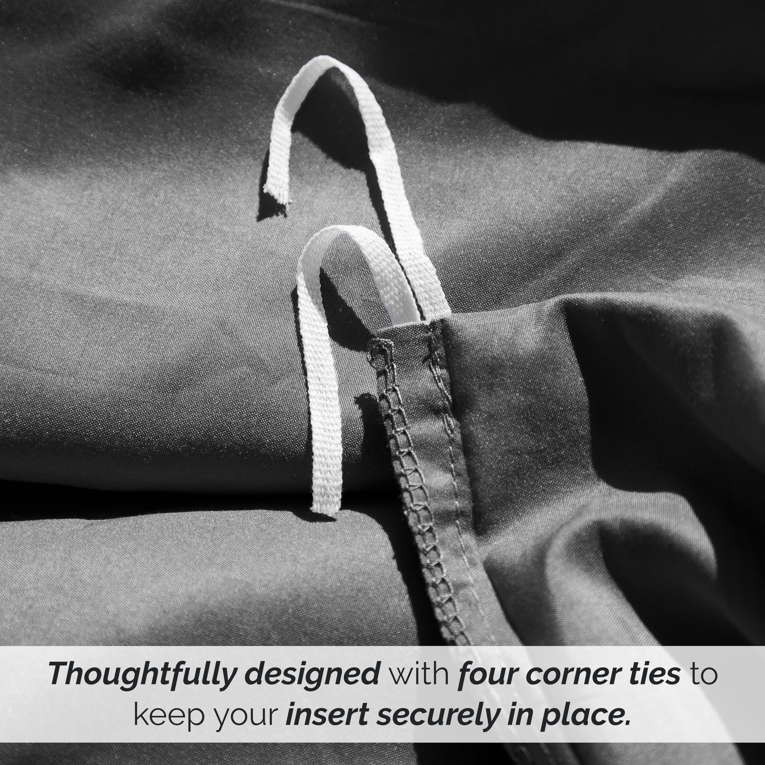 Premium Oversized Queen Duvet Cover Set - Soft & Easy Care 3-Piece Bedding with 2 Shams (98x98 Inches) - Full/Queen Size in Slate - Perfect for Master Bedrooms & Guest Rooms