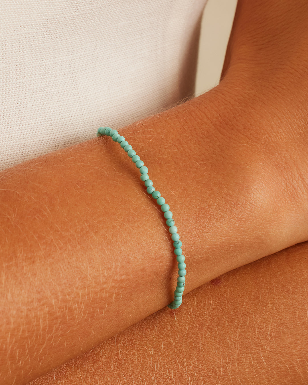14k Gold Mini Turquoise Bracelet for Women - Dainty Adjustable Stackable Bracelet - Perfect for Everyday Wear, Gifts & Boho Style