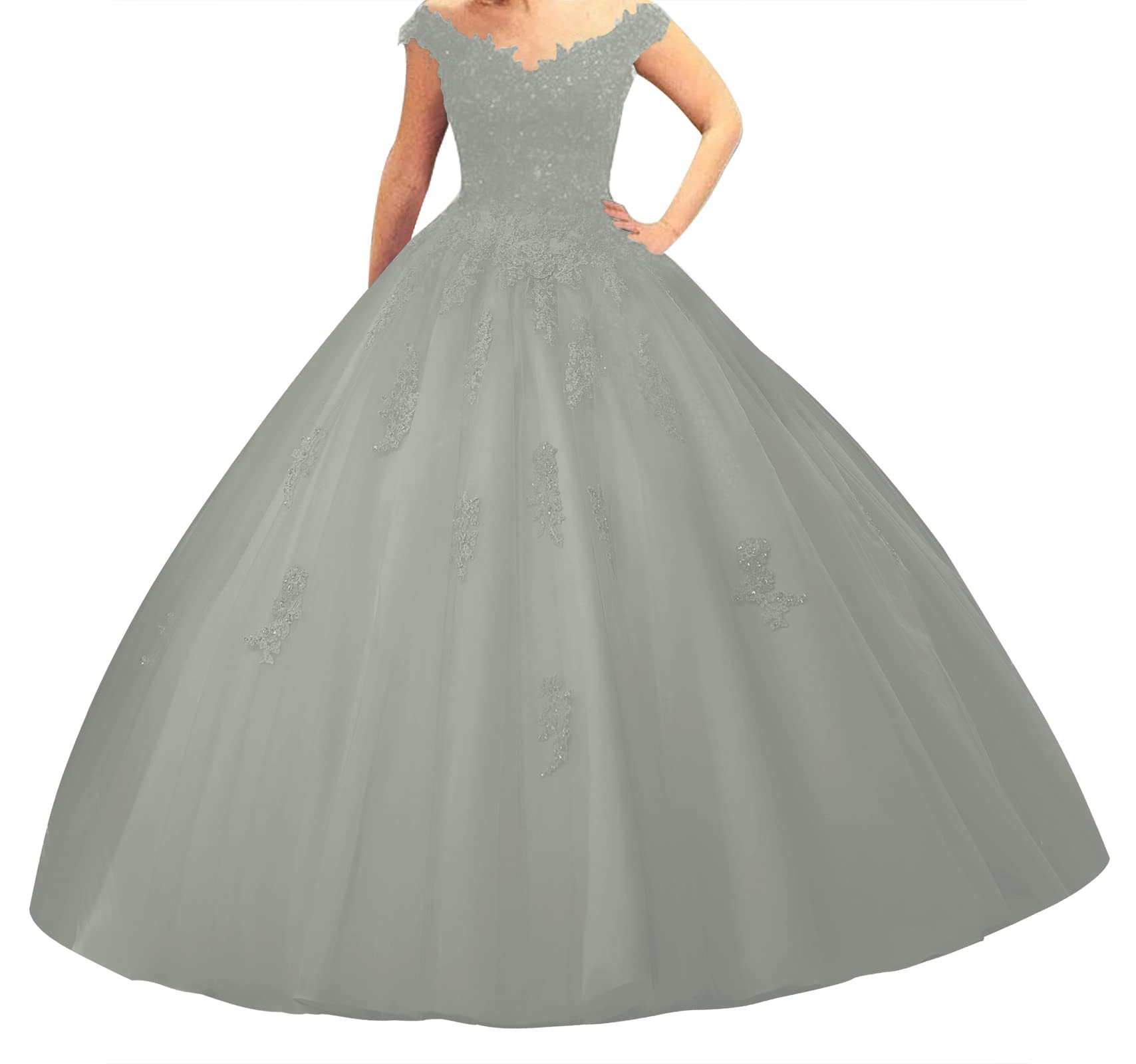 Elegant Off Shoulder Quinceanera Ball Gown - Lace Tulle Formal Prom Dress for Evening Parties, Homecoming, Weddings & Special Occasions