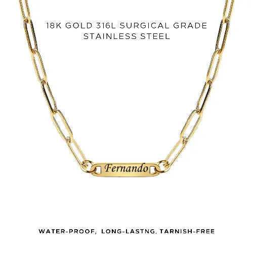 Personalized Engraved Paperclip Necklace - Custom Name Jewelry Gift for Women - Perfect for Birthdays, Anniversaries & Everyday Wear