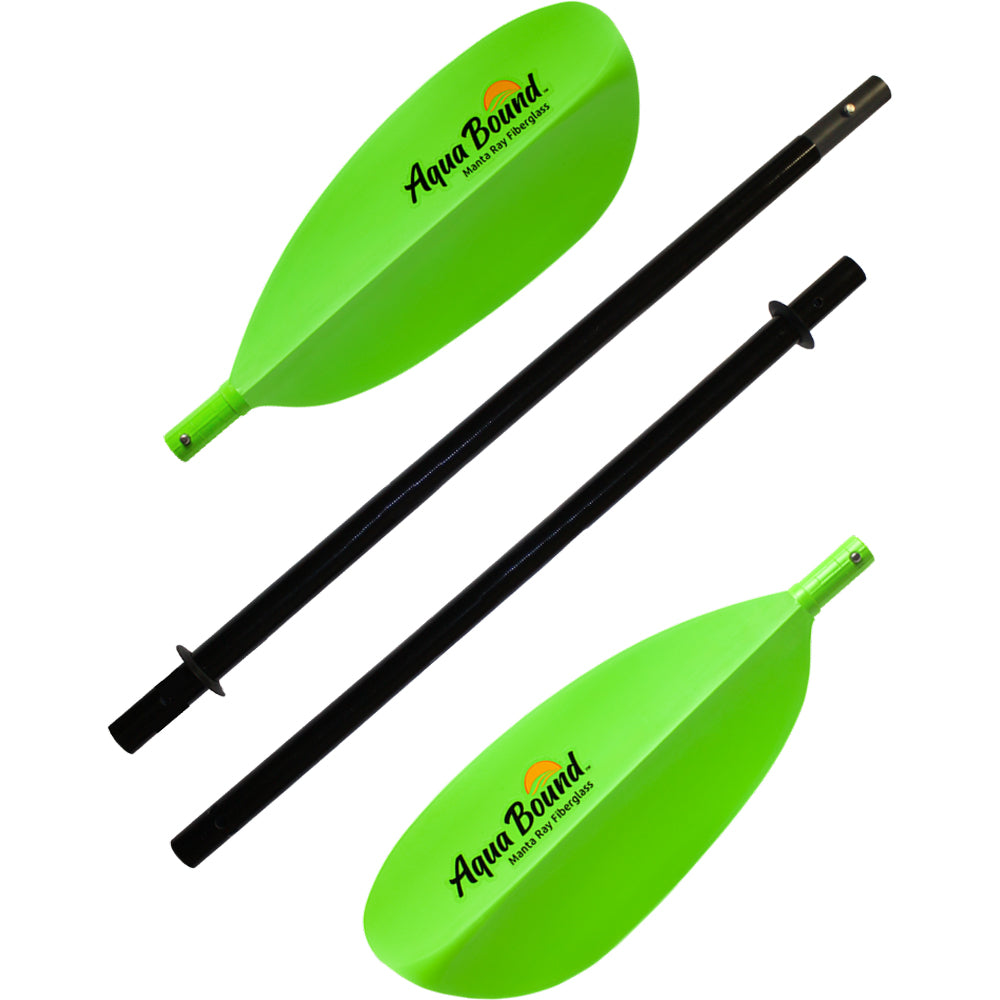 Aqua Bound Manta Ray Fiberglass 4-Piece Kayak Paddle - Lightweight & Durable Kayaking Paddle for Touring, Fishing & Recreational Use