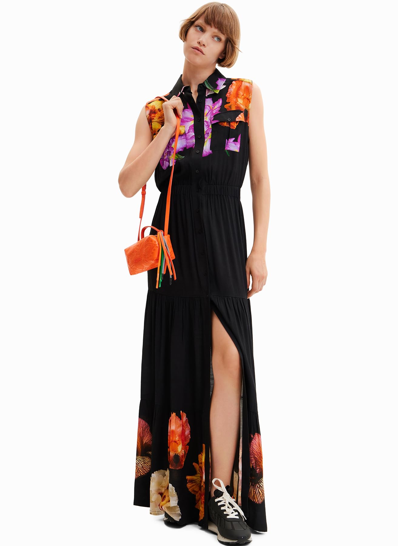 Desigual Women's Sleeveless Woven Dress - Flowy Summer Dress for Beach, Vacation & Casual Outings