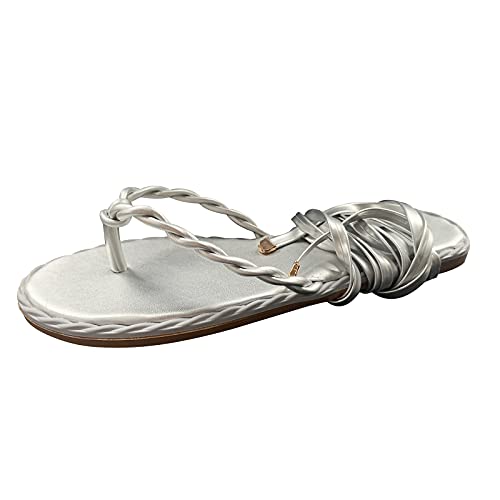 Women's Vintage Roman Lace-Up Sandals - Clip-Toe Sexy Dress Flats for Summer Beach Walking & Casual Outings | Perfect for Weddings, Vacations & Date Nights