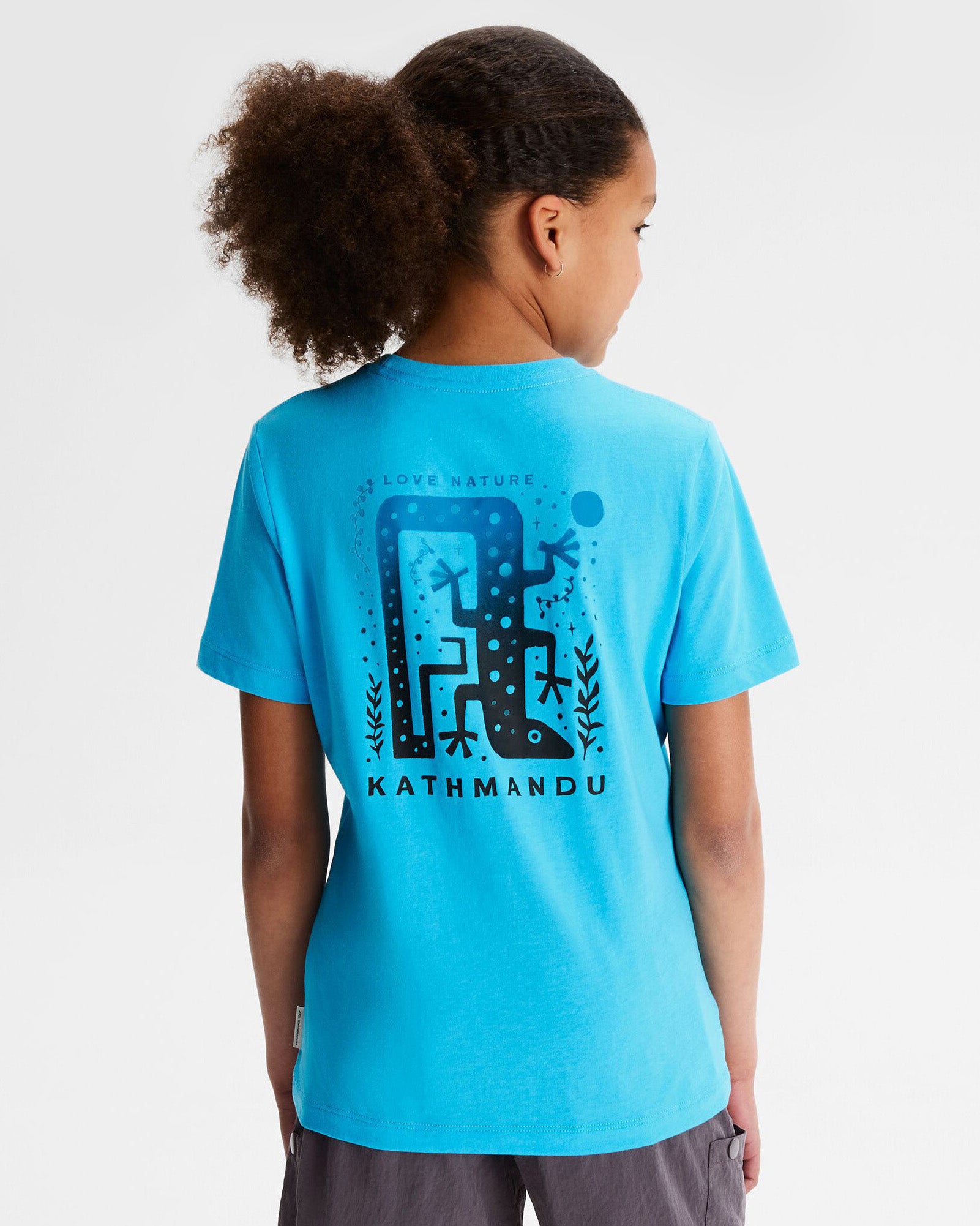 Organic Cotton Girls' Geo Skink T-Shirt - Light Sea Blue | Soft & Comfortable Kids Tee for Playdates, School & Everyday Wear