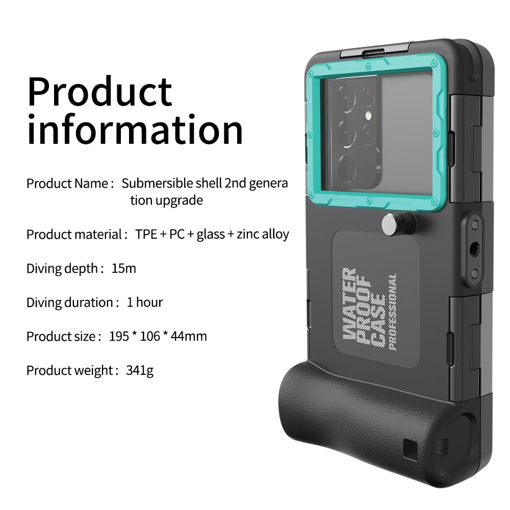 **Waterproof Phone Case for iPhone 16/15/14/13/12/11 Pro Max & Samsung Galaxy S25/S24/S23 Ultra/Plus – 50ft Underwater Diving & Snorkeling Protection – Capture HD Photos & Videos – Perfect for Beach, Pool & Water Sports (Teal)**