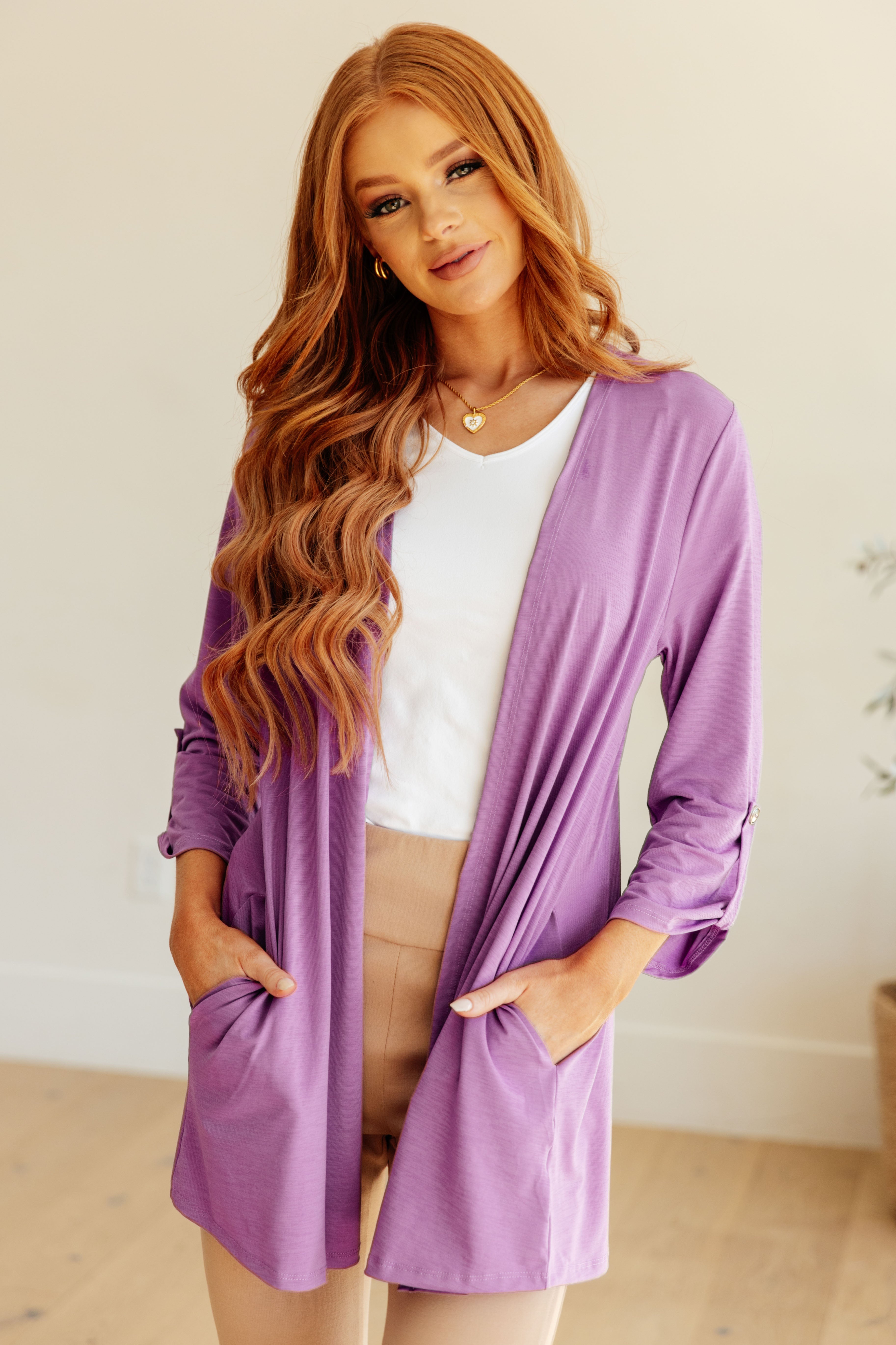 Lizzy Cardigan in Regalia - Stylish Women's Knit Sweater for Fall & Winter | Perfect for Office, Casual Outings & Cozy Evenings