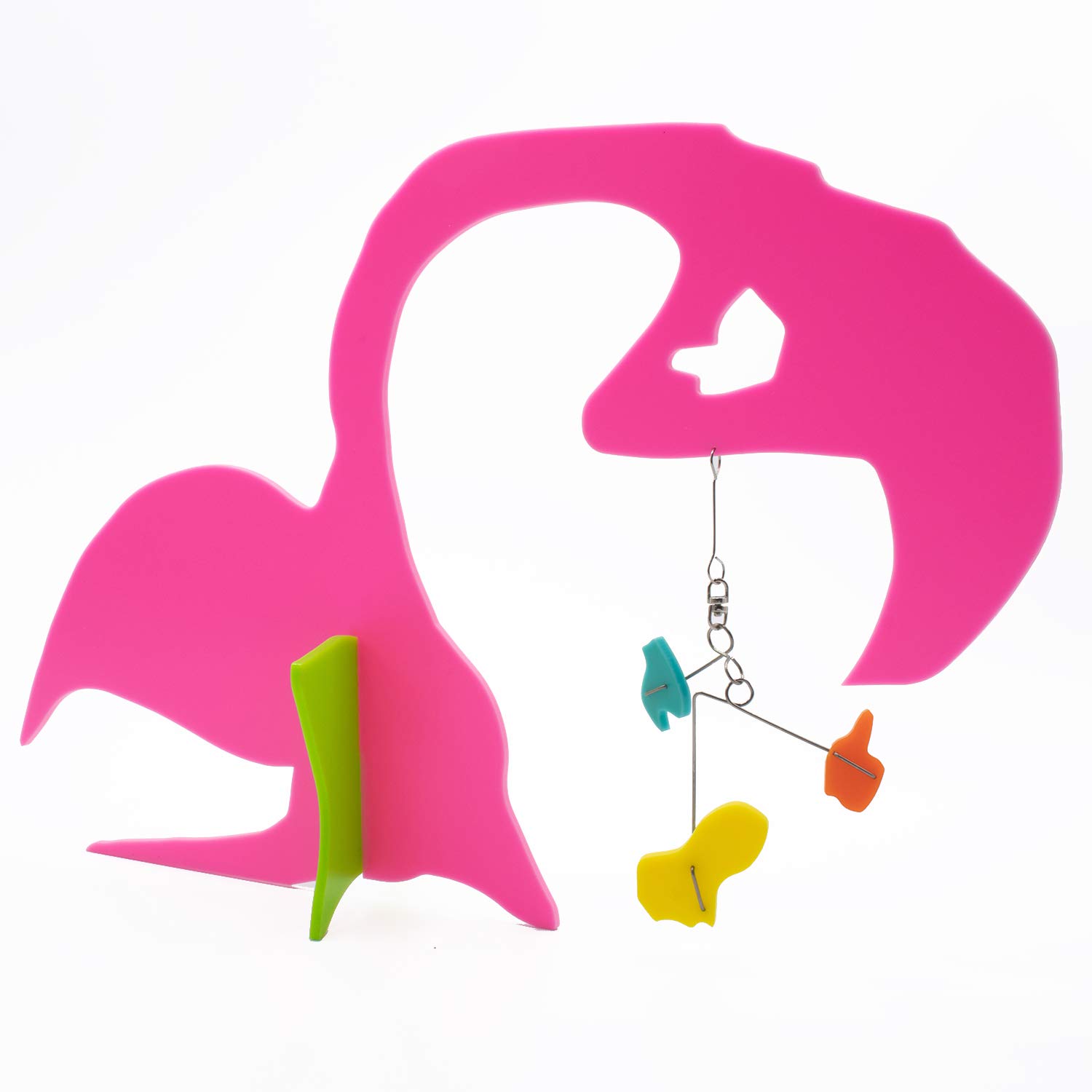 Abstract Modern Art Flamingo Bird Sculpture - Cute Animal Home Decor - Midcentury Modern Stabiles - Unique Gift for Art Lovers - Perfect for Living Room, Office, or Garden Decoration
