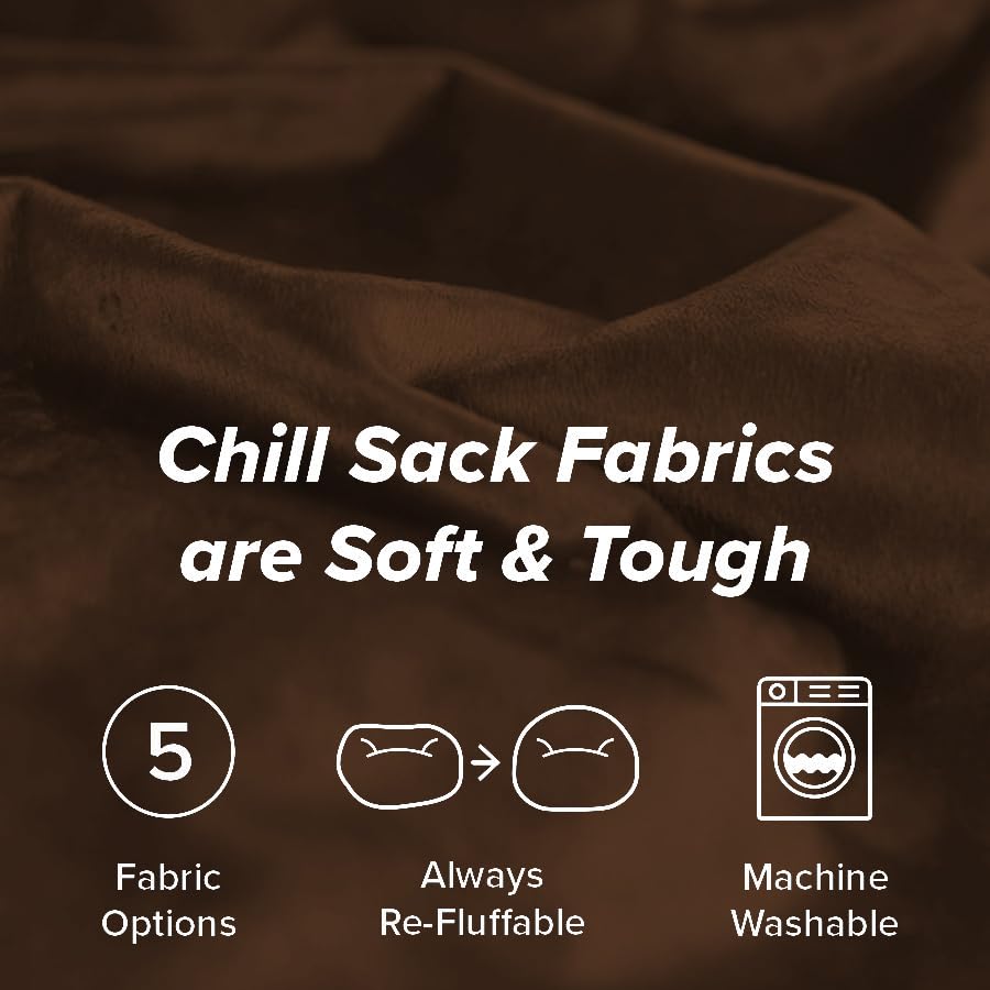 Chill Sack Bean Bag Chair - Giant 5' Memory Foam Bean Bag Sofa with Soft Microfiber Cover in Cocoa Brown | Perfect for Living Room, Game Room, Dorm & Relaxation