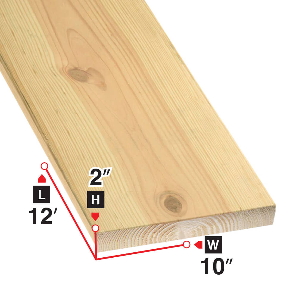 2 in. x 10 in. x 12 ft. Premium Spruce Lumber - Kiln-Dried, Untreated Wood for DIY Projects, Home Construction, and Outdoor Decking