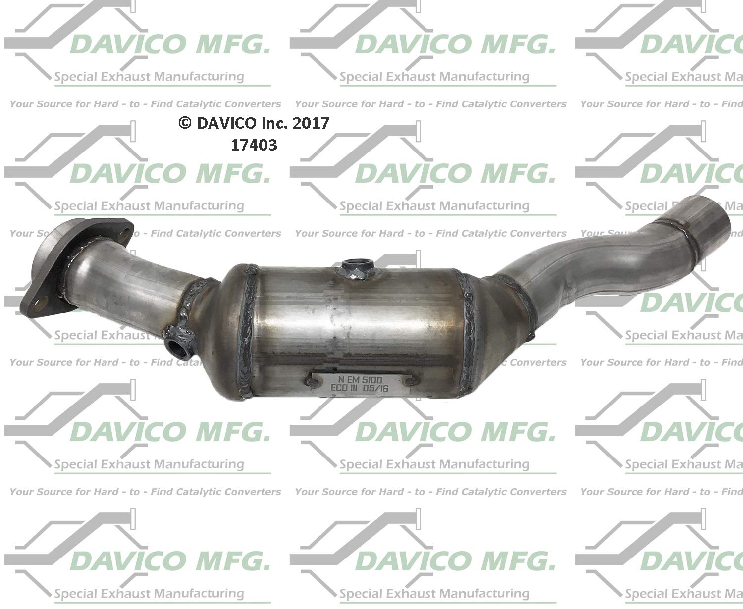 Davico 17403 High Flow Catalytic Converter - Direct Fit Replacement for Improved Engine Performance (1 Pack) - Perfect for Emissions Repair & Vehicle Maintenance