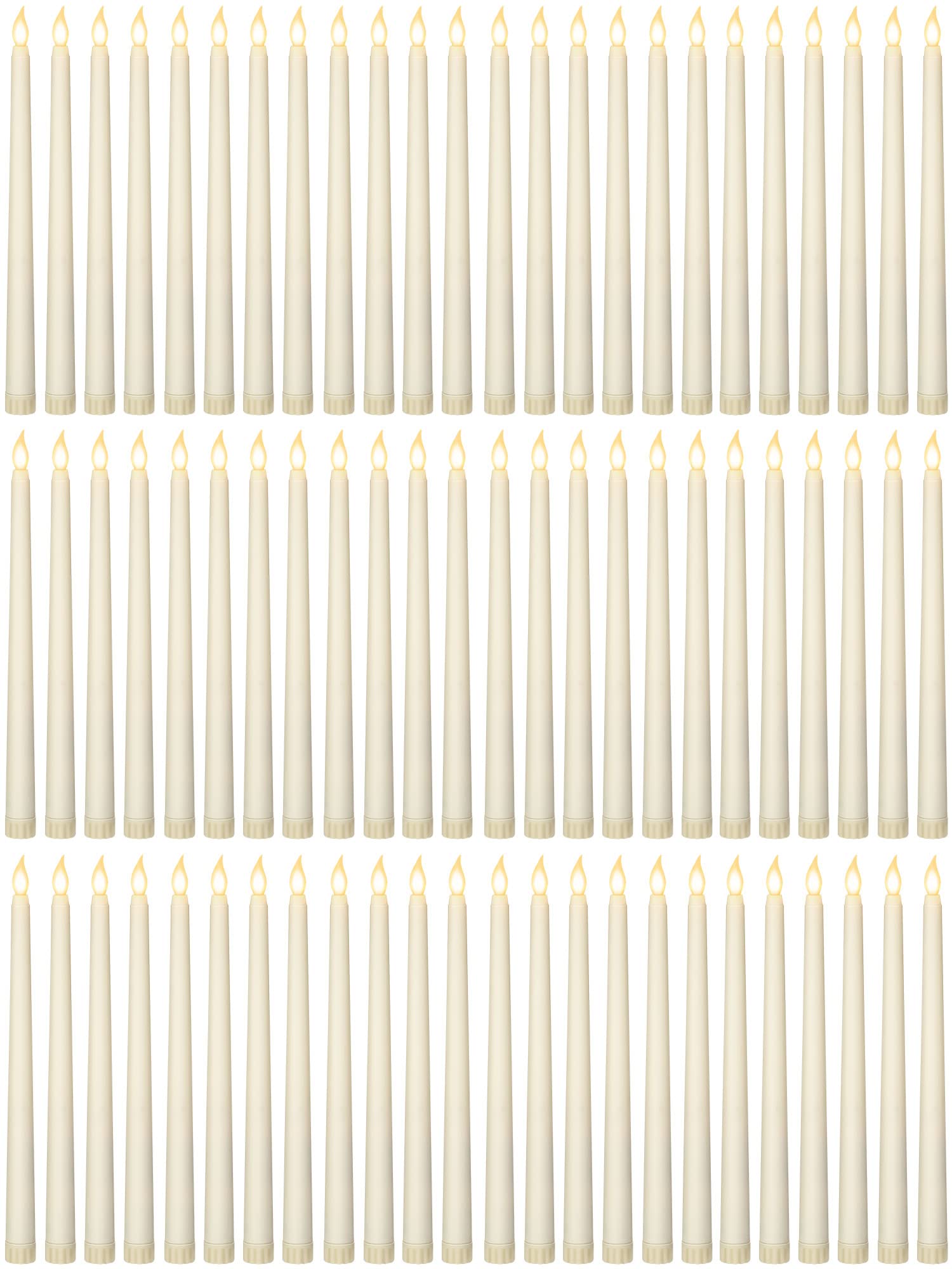 72 Pack Flameless LED Taper Candles - 11 Inch Battery Operated Candles with Realistic Flickering Warm White Light for Wedding, Church, Party Decor - Perfect for Centerpieces, Holiday & Home Decoration (Batteries Not Included)