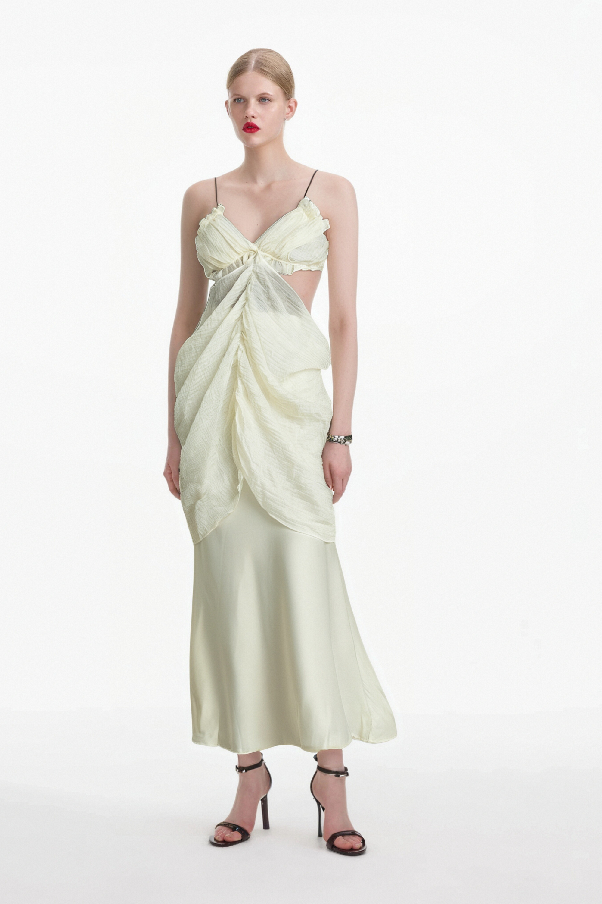 Clémence Semi-Sheer Pleated Top & Skirt Matching Set - Women's Elegant Outfit for Parties, Dates & Special Occasions