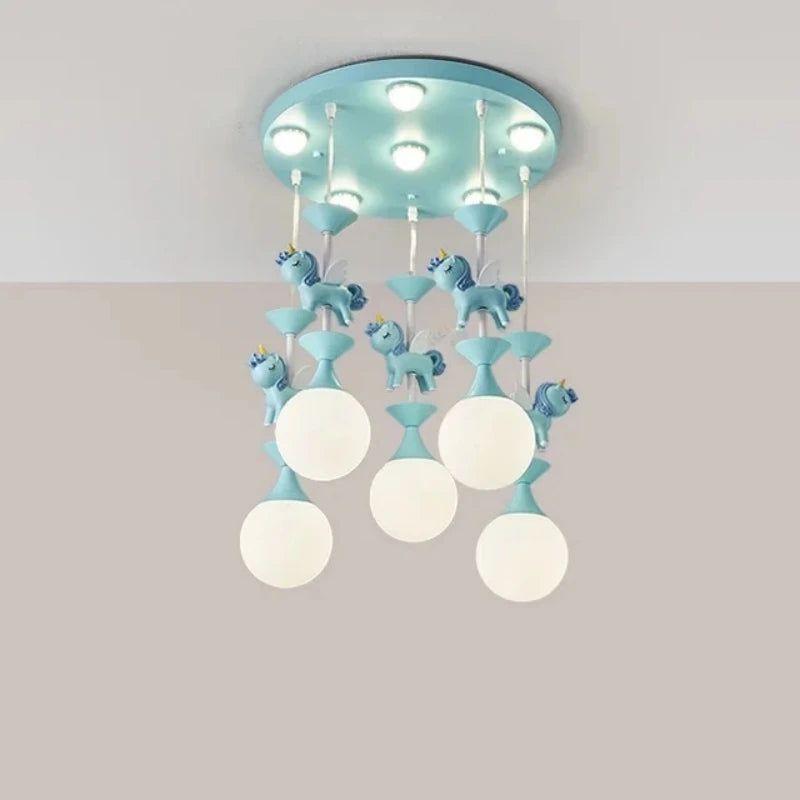 Princess Room Merry Go Round Ceiling Light - Whimsical Carousel-Themed LED Chandelier for Girls' Bedroom Decor | Perfect for Nursery, Kids' Room & Fantasy-Themed Parties