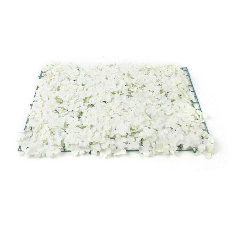 40x60cm Artificial Flower Wall Panel - White Floral Backdrop Decor for Home, Party, Christmas & Photo Background - 20pcs Set | Perfect for Weddings, Baby Showers & Events