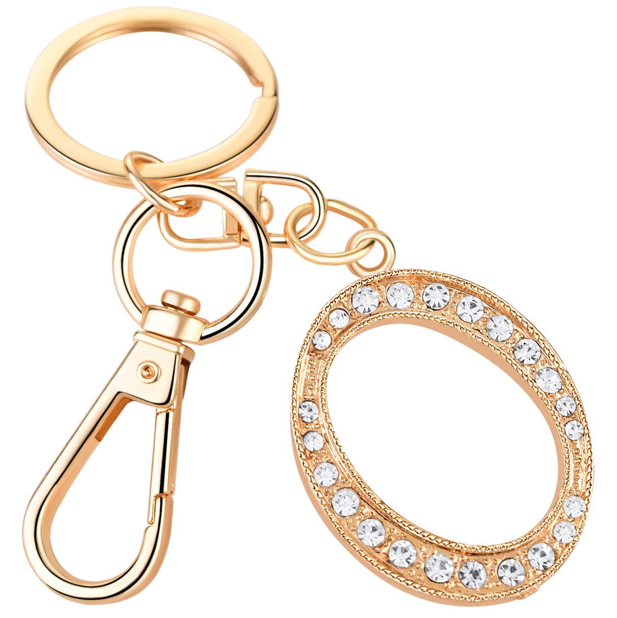 AlphaAcc Crystal Alphabet Initial Letter Keychain for Women - Elegant Purse Charms & Handbag Accessories with Key Ring - Perfect for Gifts, Everyday Carry, and Personalizing Bags