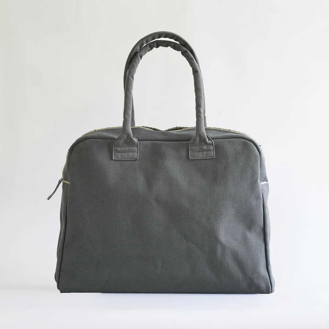 Kurashiki Hampu Canvas Briefcase - Bluish Gray | Vintage Japanese Messenger Bag for Work, Travel & Everyday Use