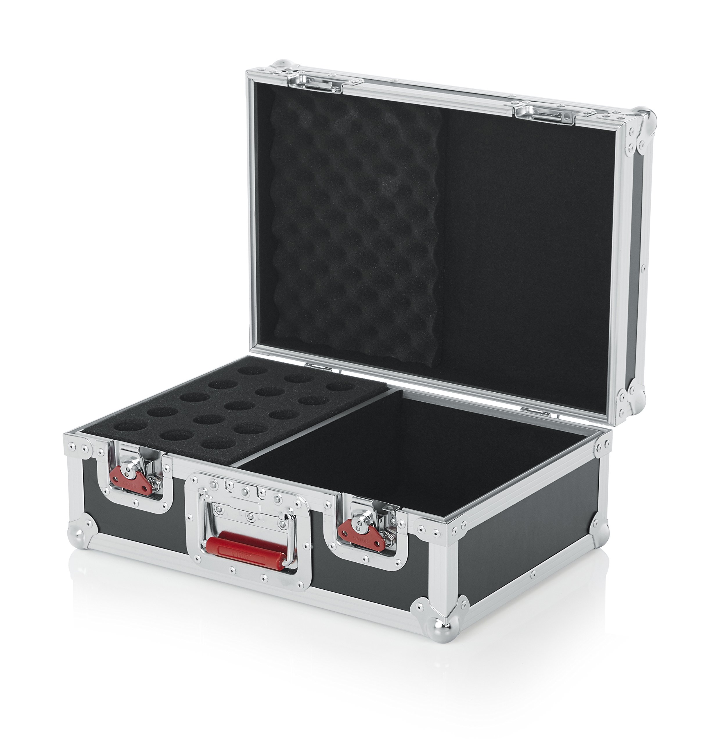Gator Cases G-TOUR M15 Road Case with Foam Inserts - Heavy Duty Storage for 15 Wired Microphones & Accessories | Perfect for Touring Musicians & Live Sound Equipment Protection