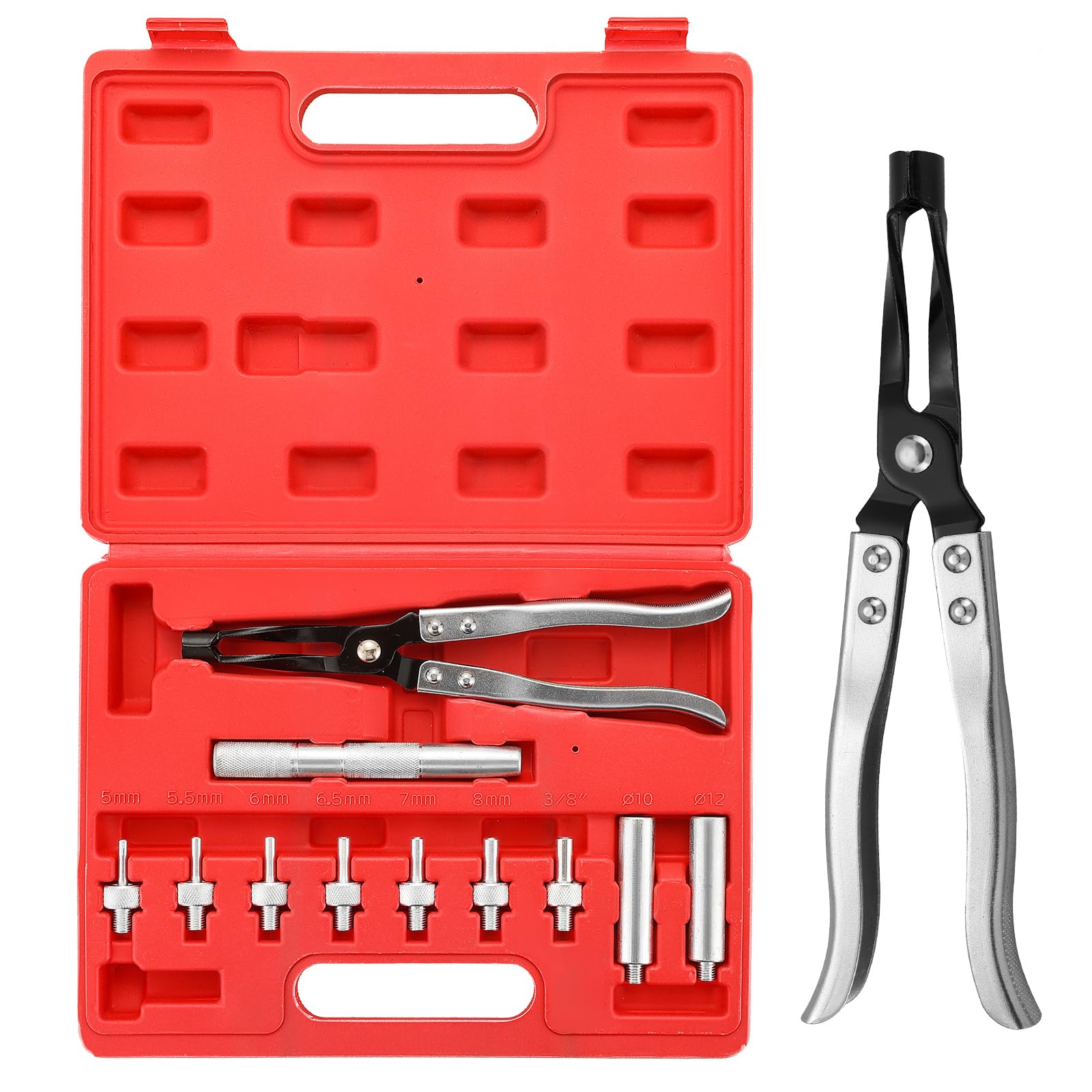 11PCS Valve Stem Seal Remover and Installer Tool Kit - Professional Pliers, Drive Handle, Sockets & Adapters for Car Engine Repair - Complete Set with Durable Carrying Case - Perfect for Mechanics & DIY Auto Maintenance