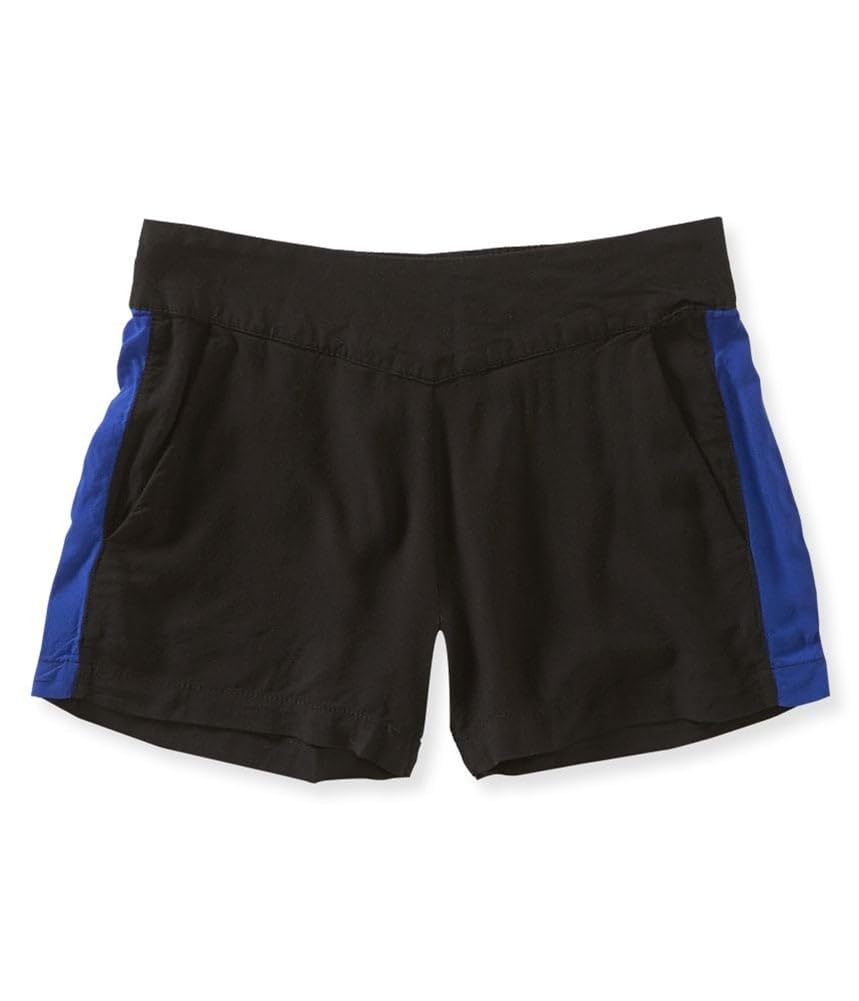 AEROPOSTALE Women's Fashion Stripe Mini Athletic Shorts - Black, Small | Workout, Running, Yoga & Casual Wear