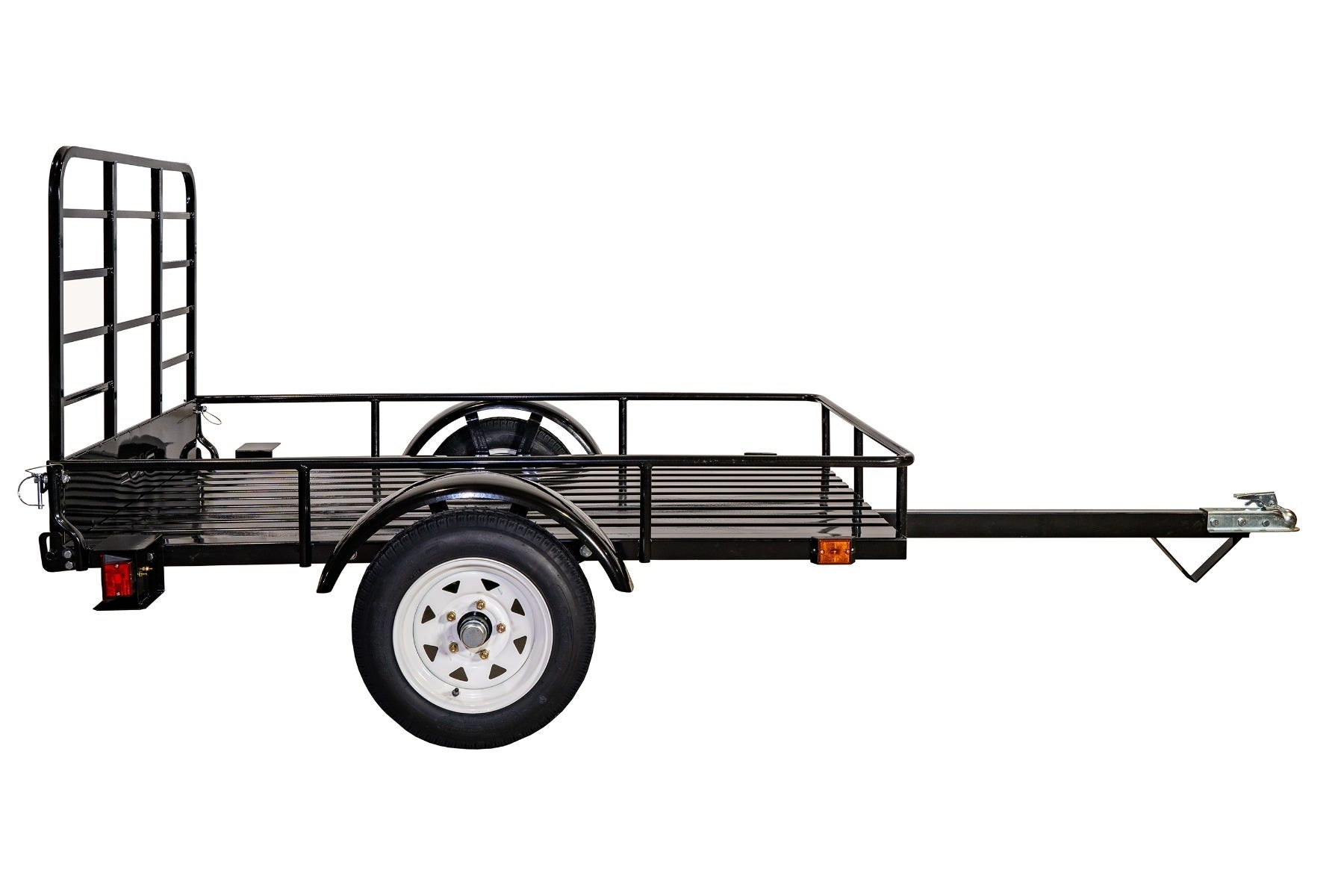 DK2 MMT4X6O 4x6 ft Single Axle Open Utility Trailer - 1295 lbs Capacity, Powder Coated Black - Perfect for Hauling ATVs, Motorcycles, Lawn Equipment & DIY Projects (Manufactured by RFB Canada)