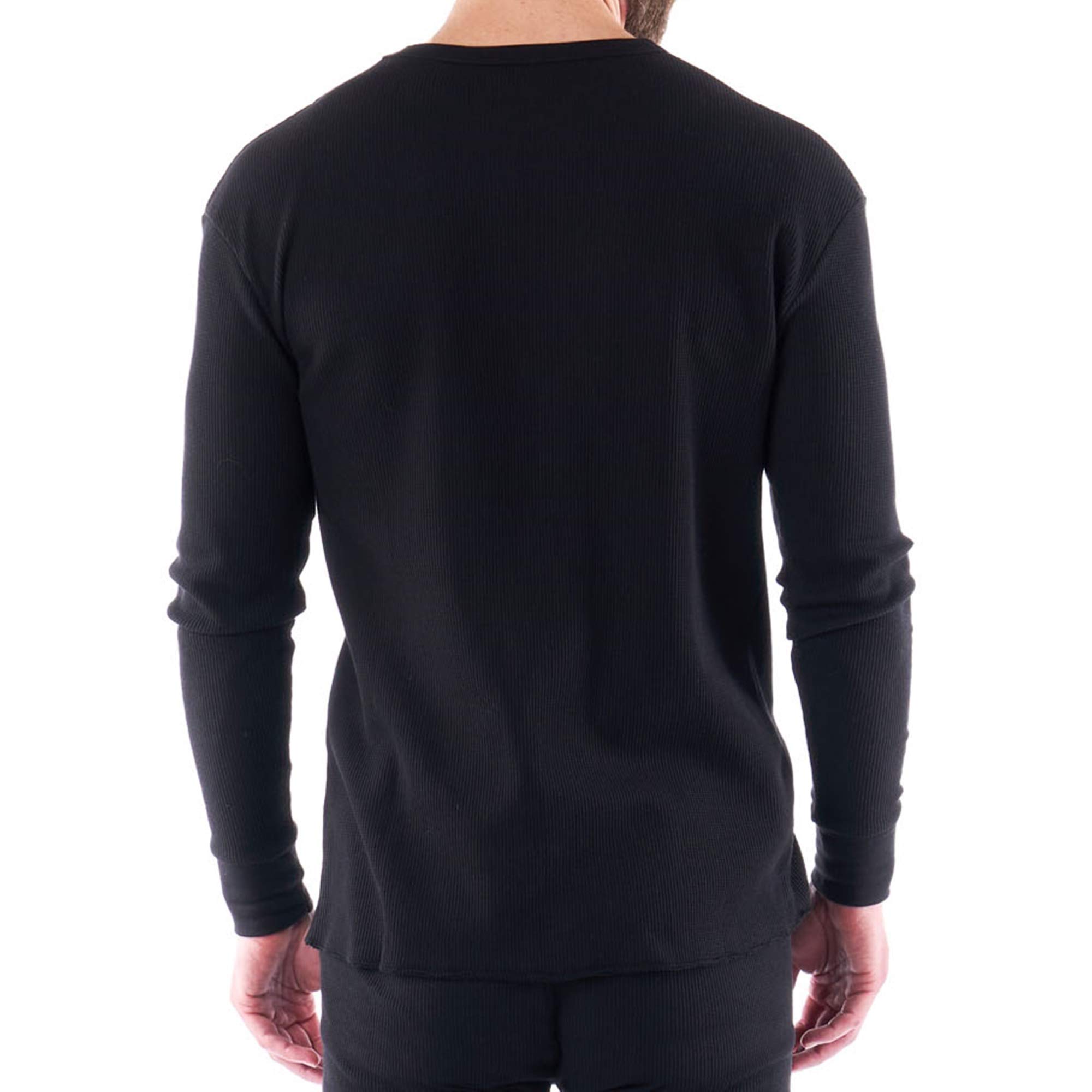 Alpine Swiss Men's Thermal Long Sleeve Henley Shirt - Waffle Knit Crew Neck Base Layer for Cold Weather - Perfect for Winter Hiking, Skiing & Outdoor Activities