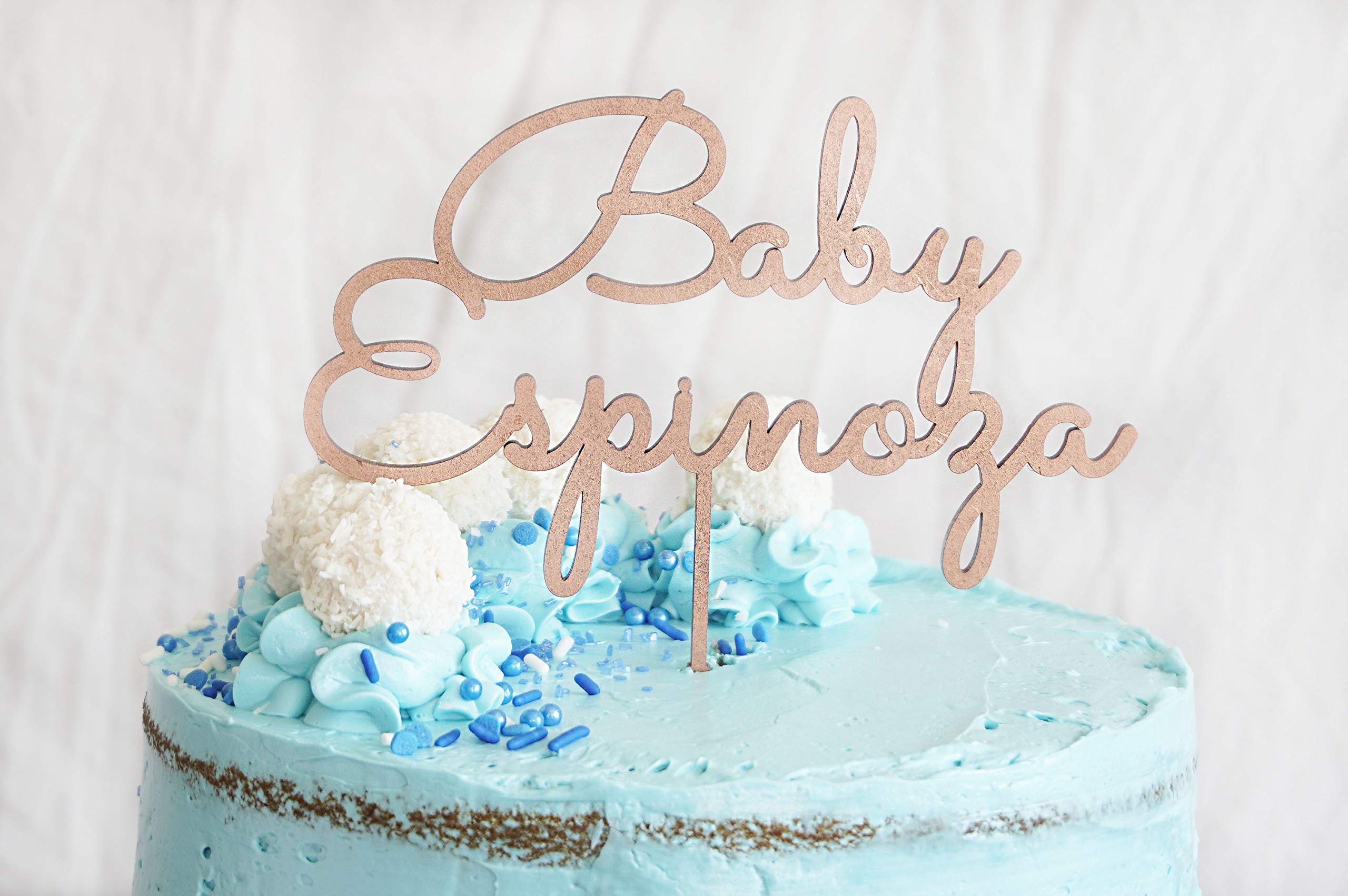 Custom Baby Shower Cake Topper - Personalized Welcome Baby Cake Decoration with Name - Perfect for Baby Shower Parties, Gender Reveals & Newborn Celebrations