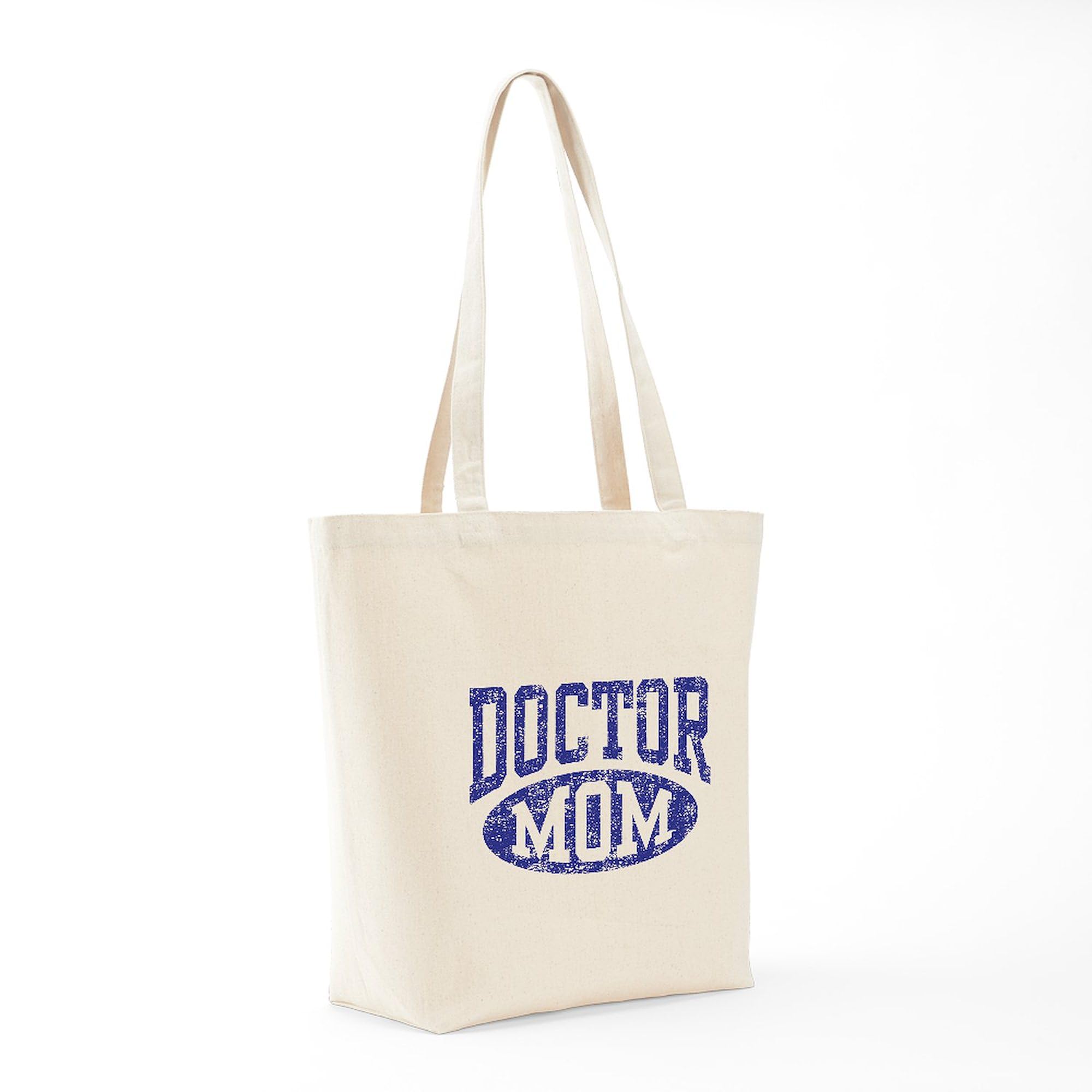 Doctor Mom Tote Bag - Natural Canvas Reusable Shopping Bag for Women | Perfect for Groceries, Work, Beach & Everyday Use
