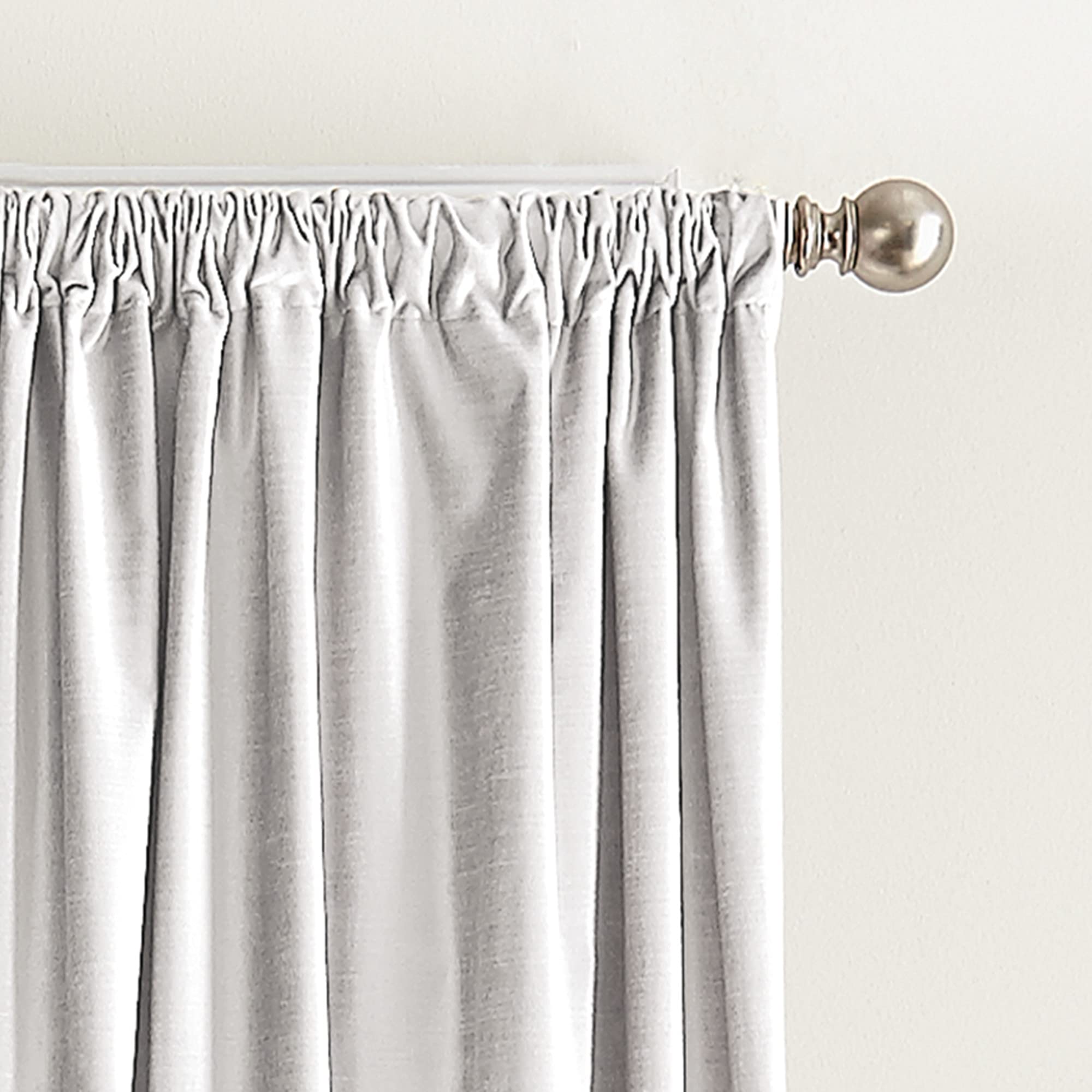 DKNY Modern Knotted Velvet Lined Curtain Panels (Pair) - 96 Inch Winter White Window Drapes for Living Room & Bedroom Blackout Treatment