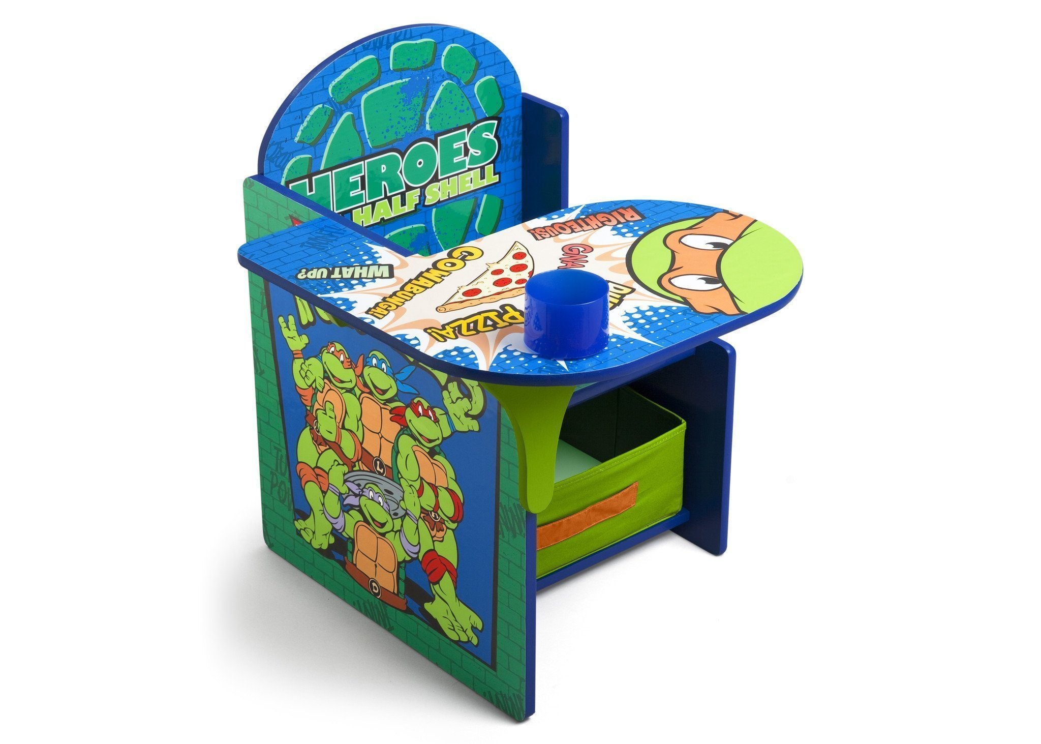 Teenage Mutant Ninja Turtles Kids Study Desk with Storage Bin - Perfect for Homework, Drawing & Playroom Organization