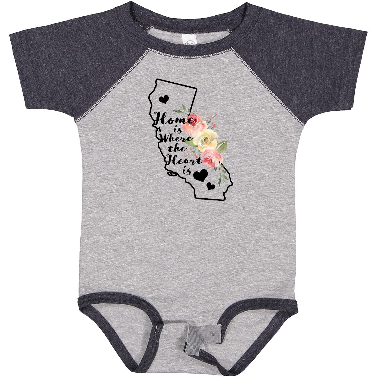 Inktastic California Home is Where The Heart is Watercolor Baby Bodysuit - Soft Cotton Infant Onesie for Newborns & Toddlers - Perfect for Family Photos, Holidays & Casual Outings