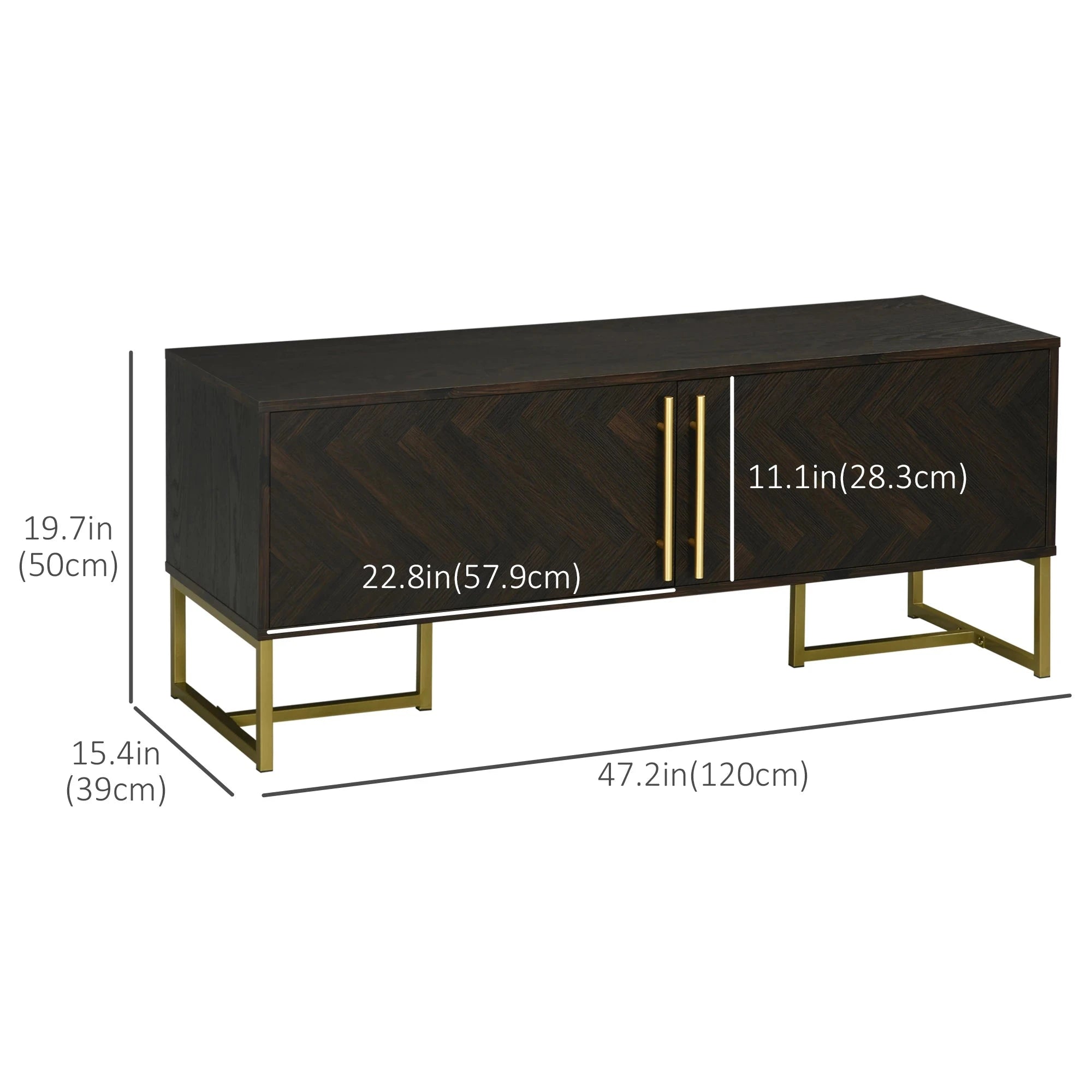 55 Inch TV Stand with 2 Door Storage Cabinets, Adjustable Shelves & Cable Management - Perfect for Living Room, Bedroom & Home Theater Setup