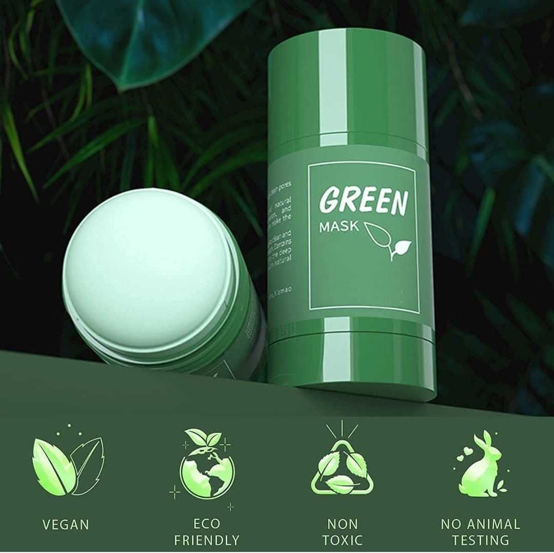 **Green Tea Cleansing Mask Stick for Blackheads & Whiteheads - Oil Control & Acne Treatment for Clear Skin - Deep Pore Cleanser for Face - Perfect for Daily Skincare Routine & Spa Nights**